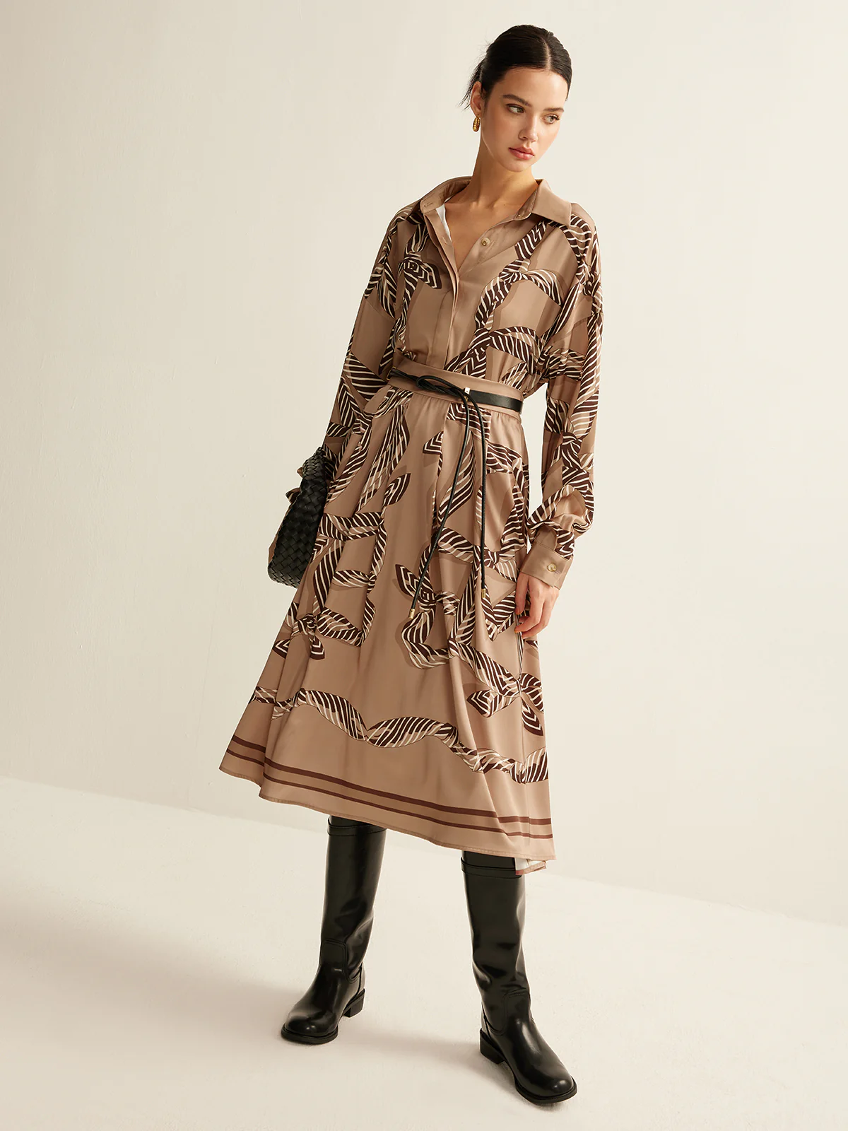 Boheme Printed Midi Skirt Without Belt - Takermore