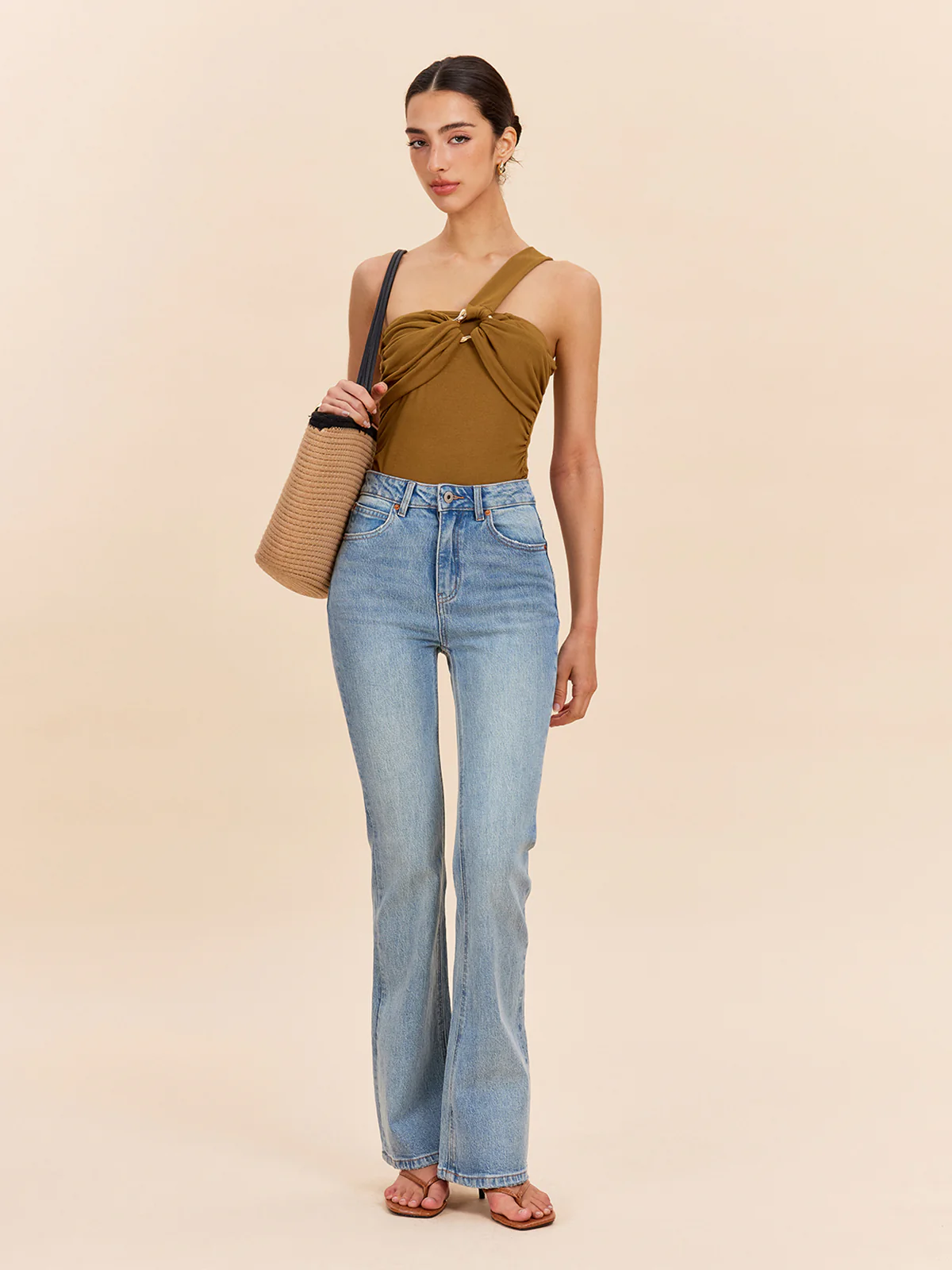 Twist Front One-Shoulder Top - Takermore