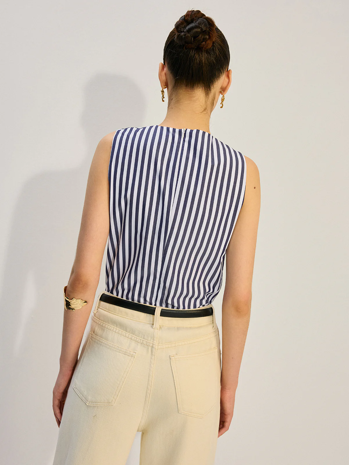 Striped Knotted Tank Top - Takermore