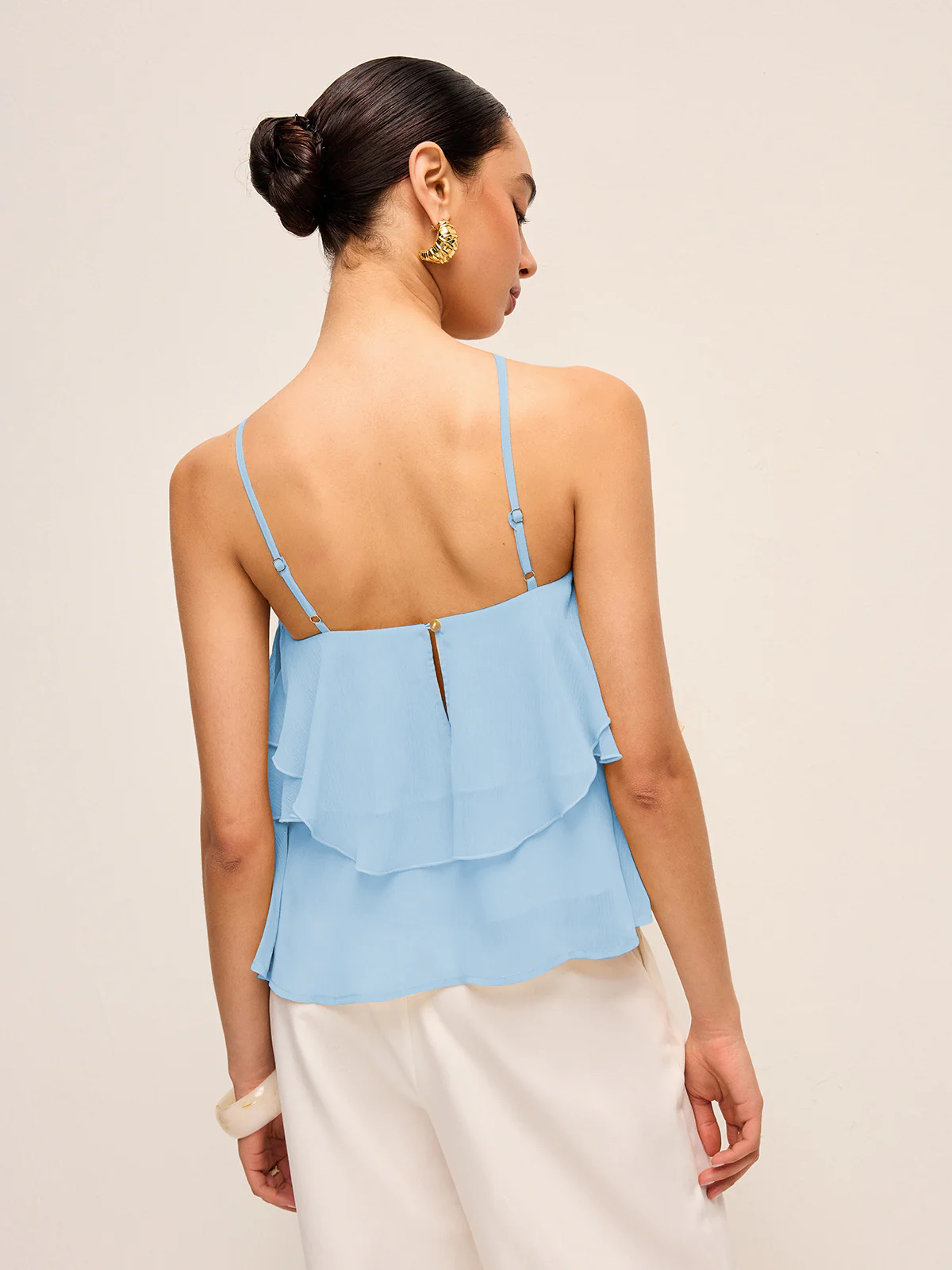 Floral Ruffle Halter Top - Takermore