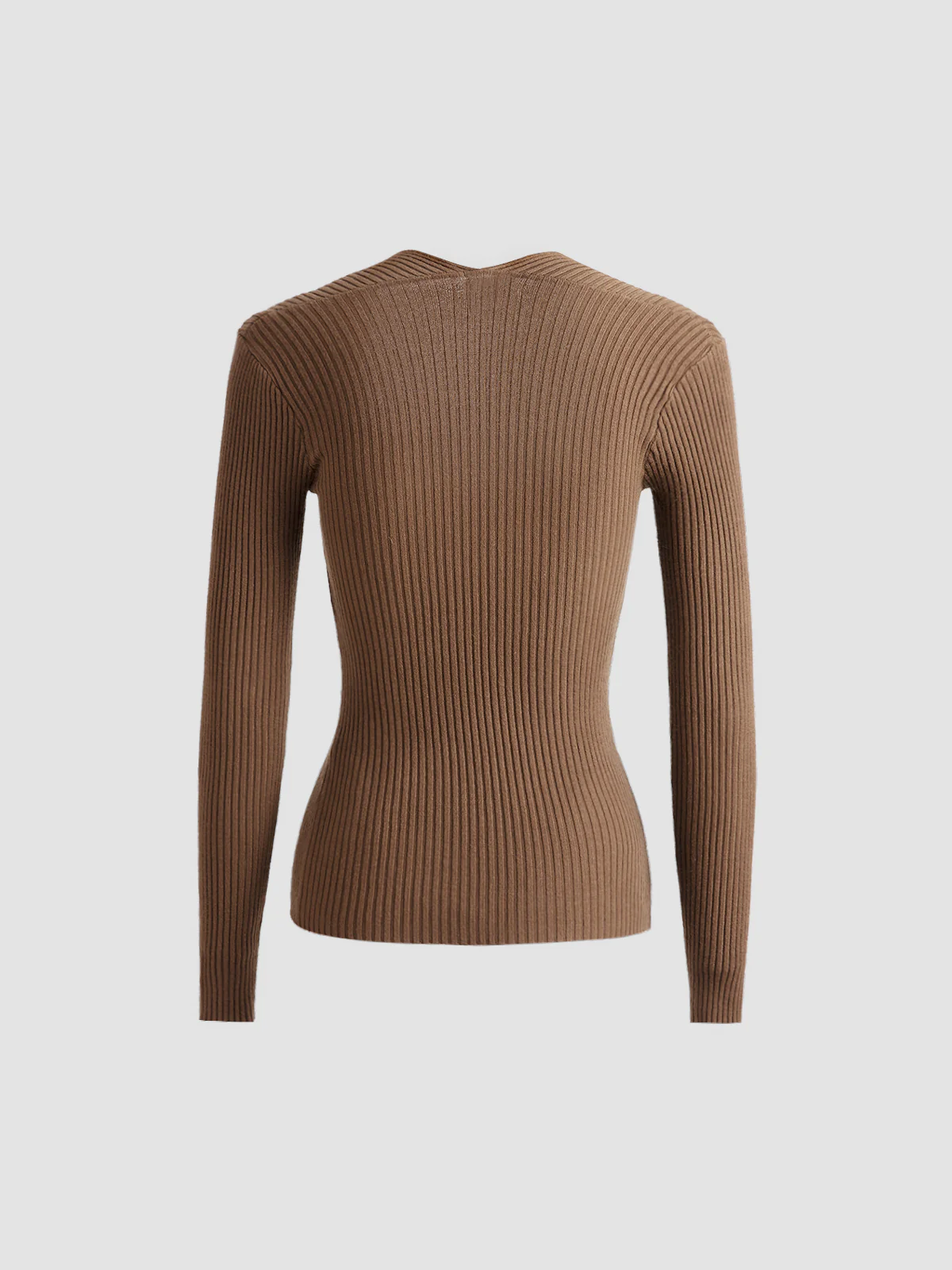Bronzework Knitted Ribbed Pullover Sweater - Takermore