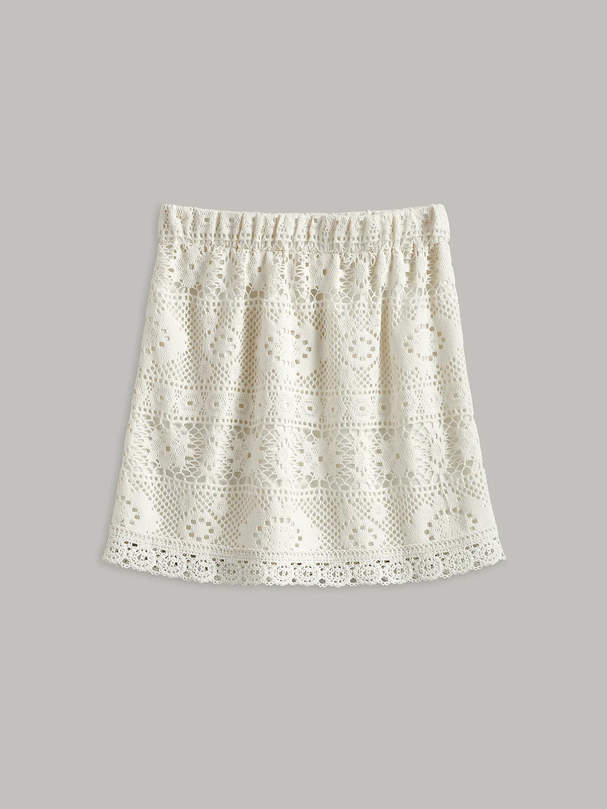 Crochet Tie-Back Semi-Sheer Skirt Set - Takermore