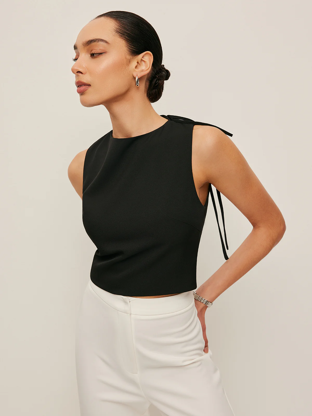 Asymmetrical Open-Back Tie Top - Takermore