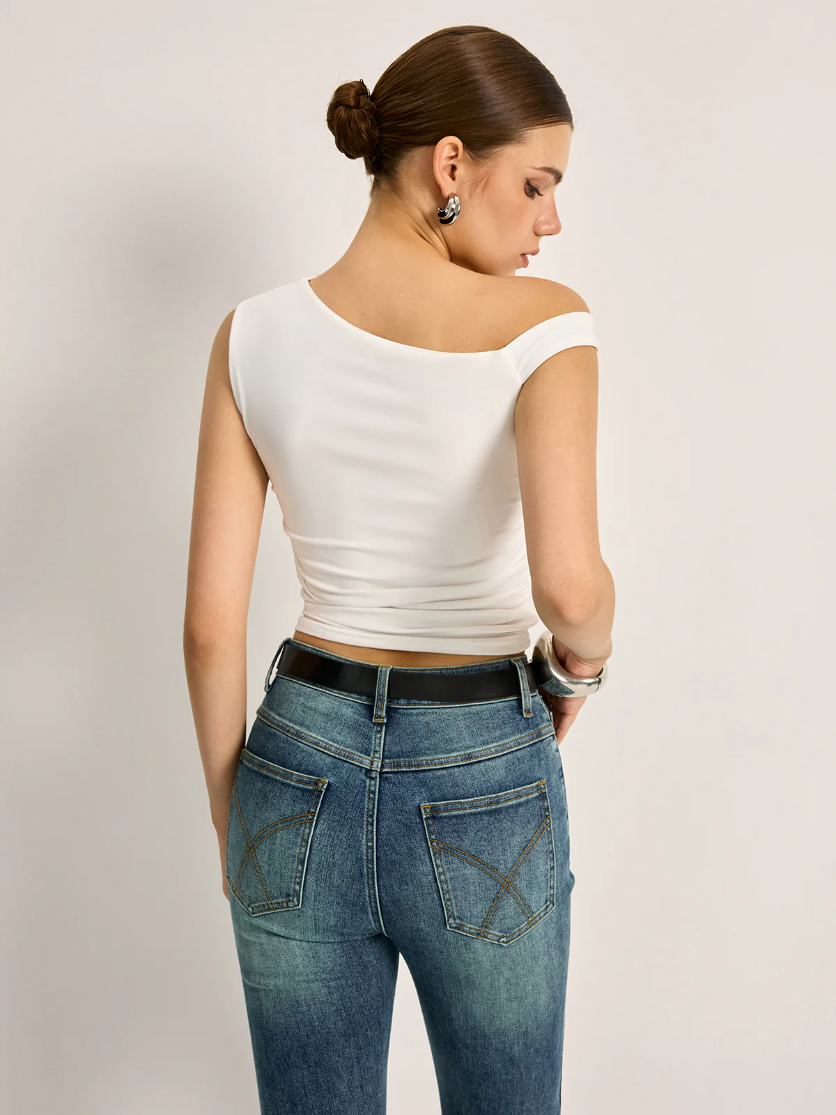 Asymmetrical Cutout Ribbed Top - Takermore