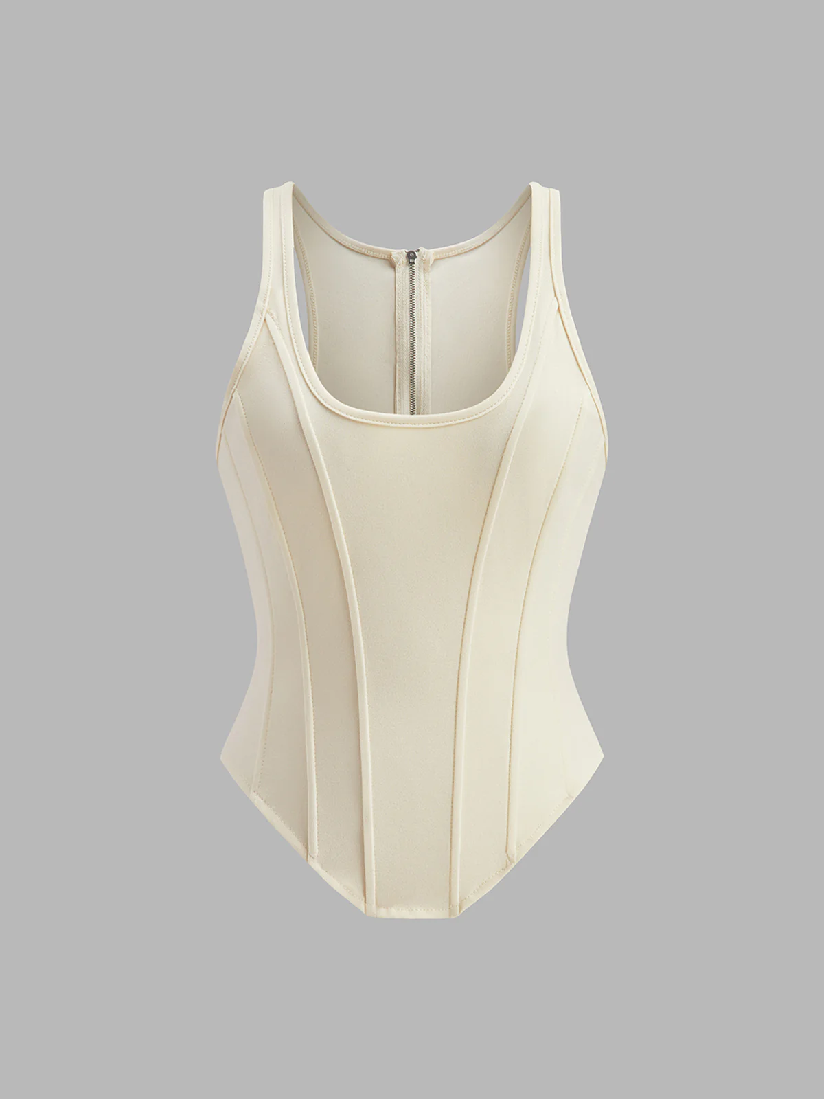 Sleeveless Tied Back Zipper Top - Takermore