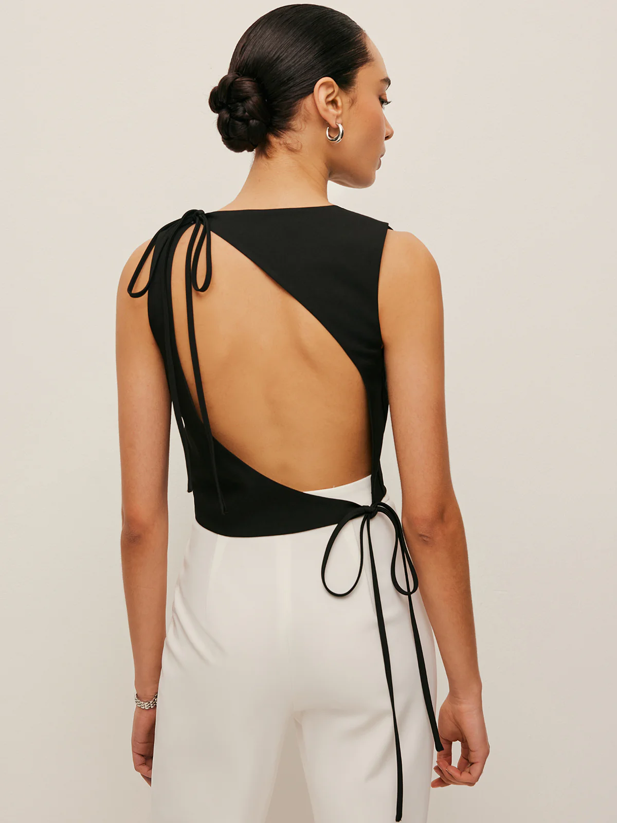 Asymmetrical Open-Back Tie Top - Takermore