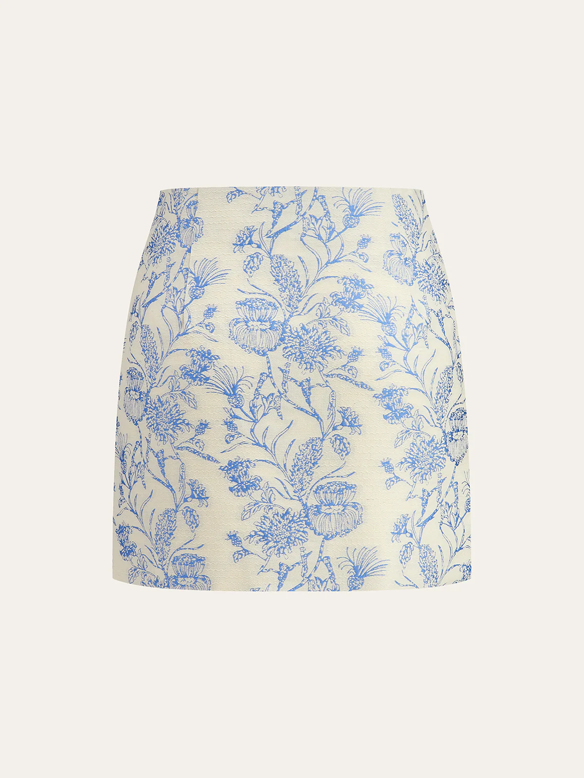 Jacquard Square-Neck Decor-Pockets Skirt Set - Takermore