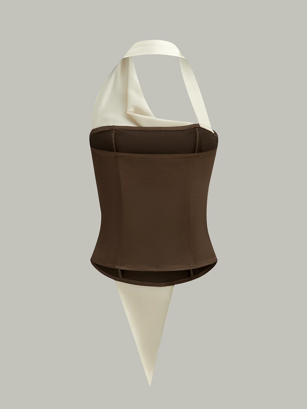 Asymmetrical Halter Top with Large Buttons - Takermore