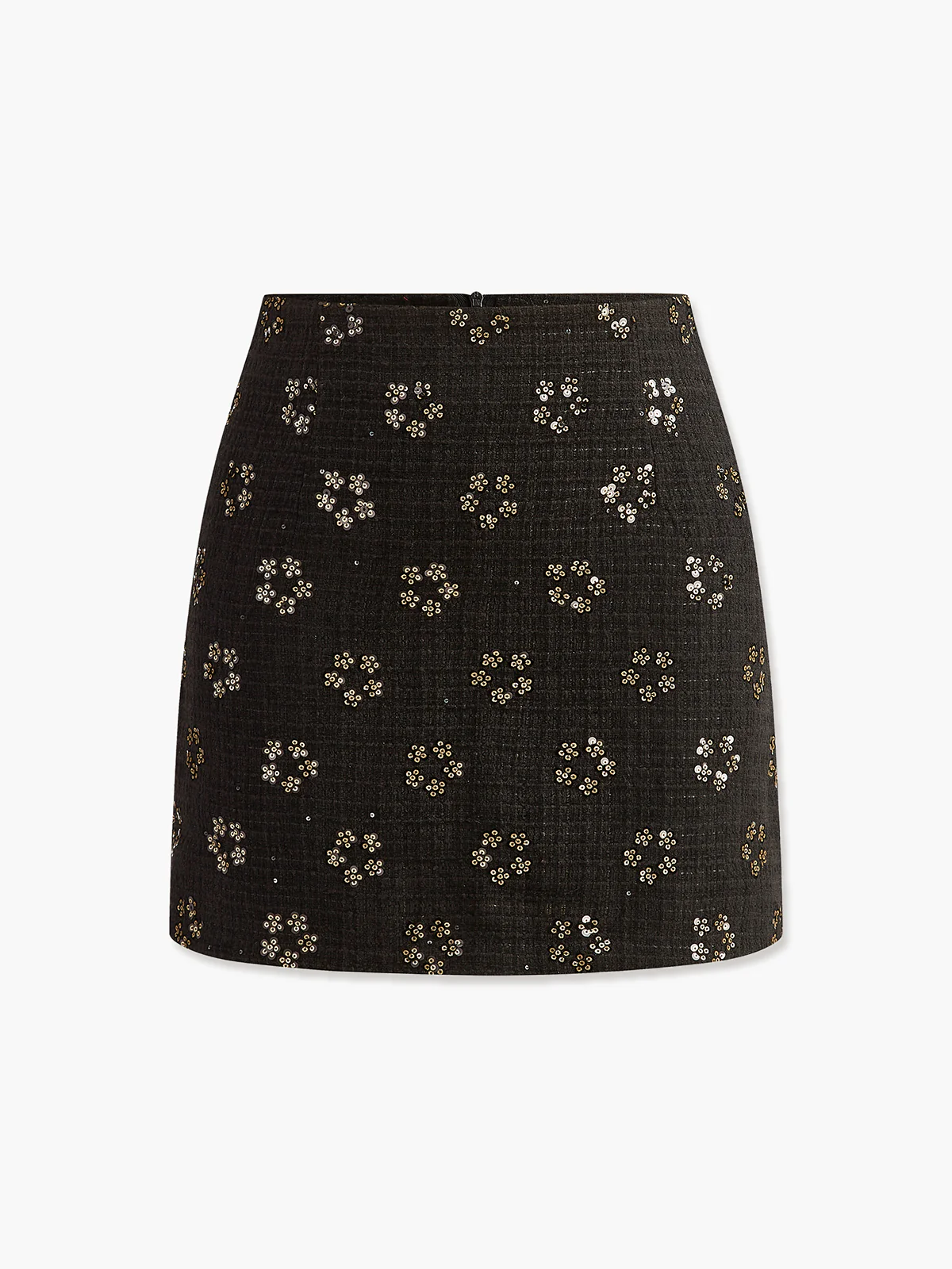 Sequins Floral Tweed Skirt - Takermore