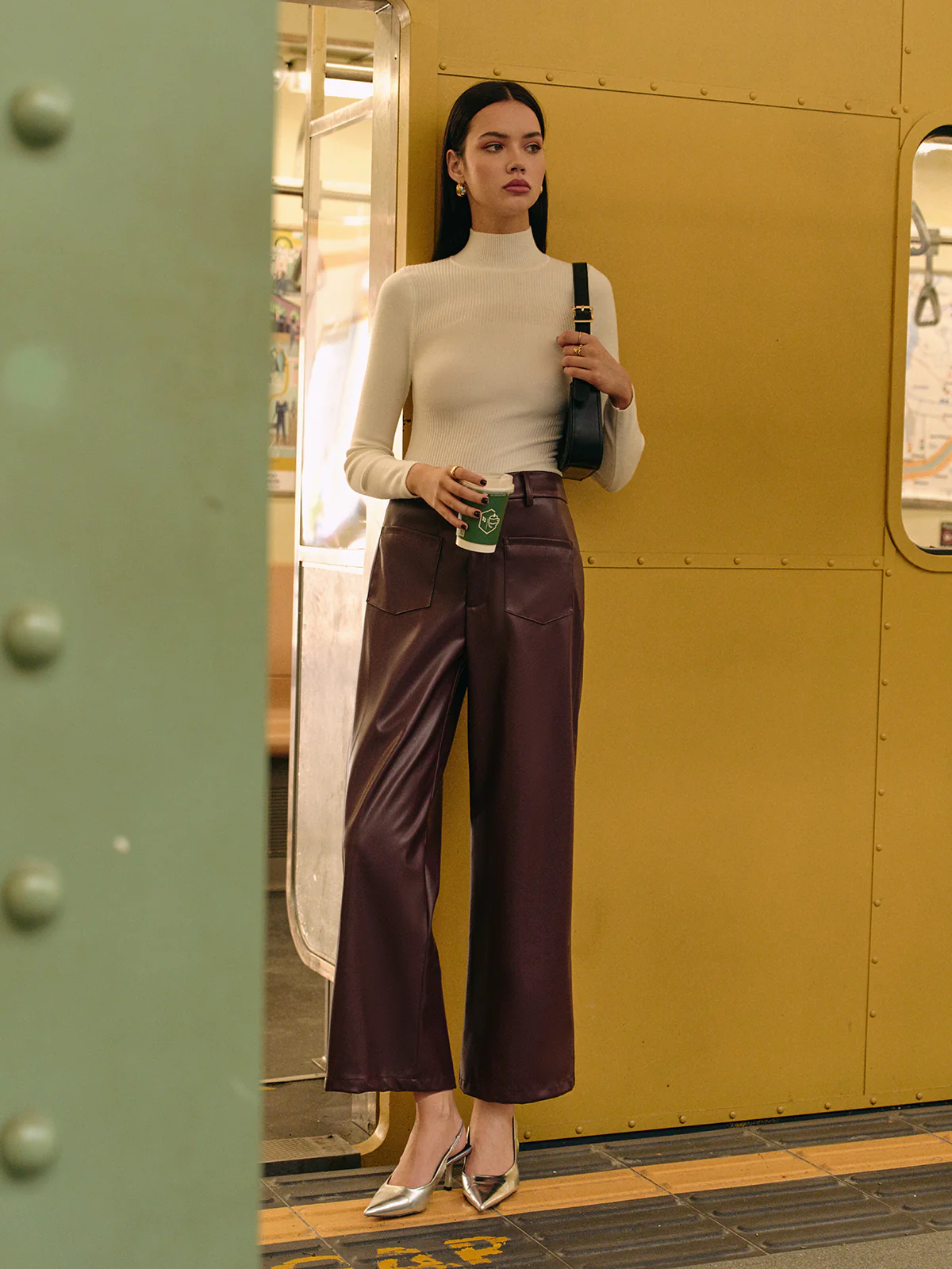 Retro Faux Leather Pants - Takermore