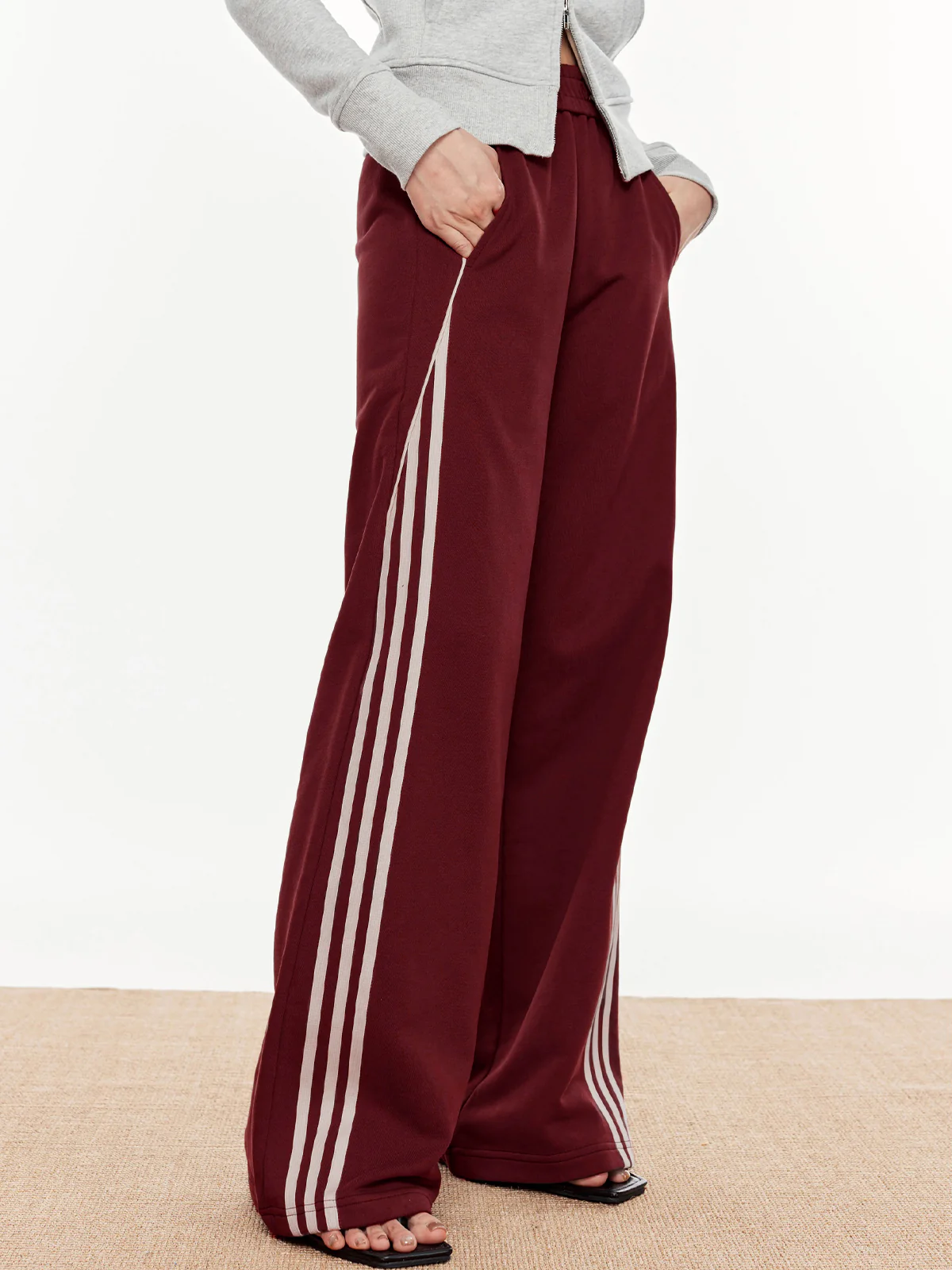 Striped Patchwork Elastic Waist Pants - Takermore