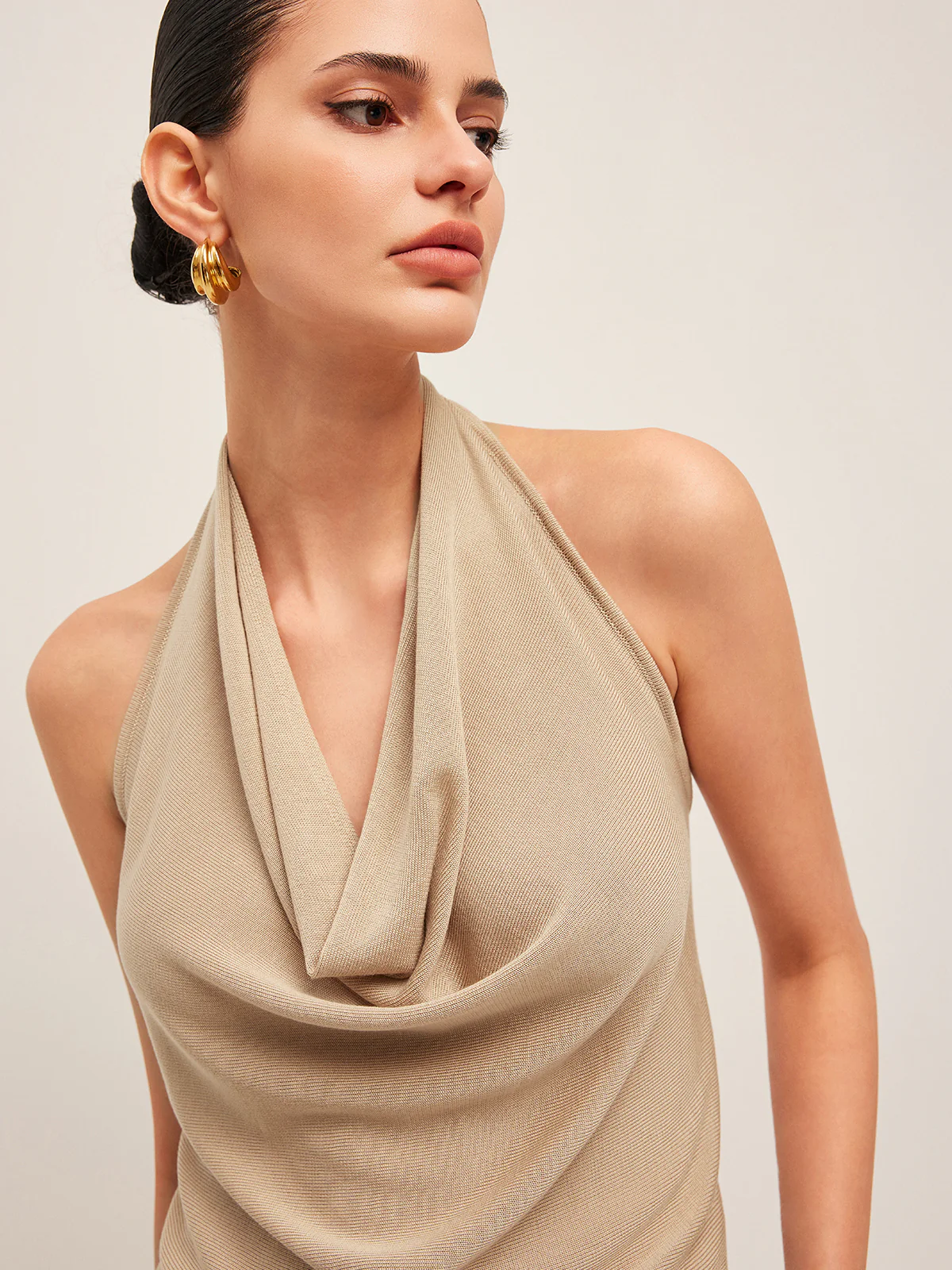 Cowl Neck Halter Top - Takermore