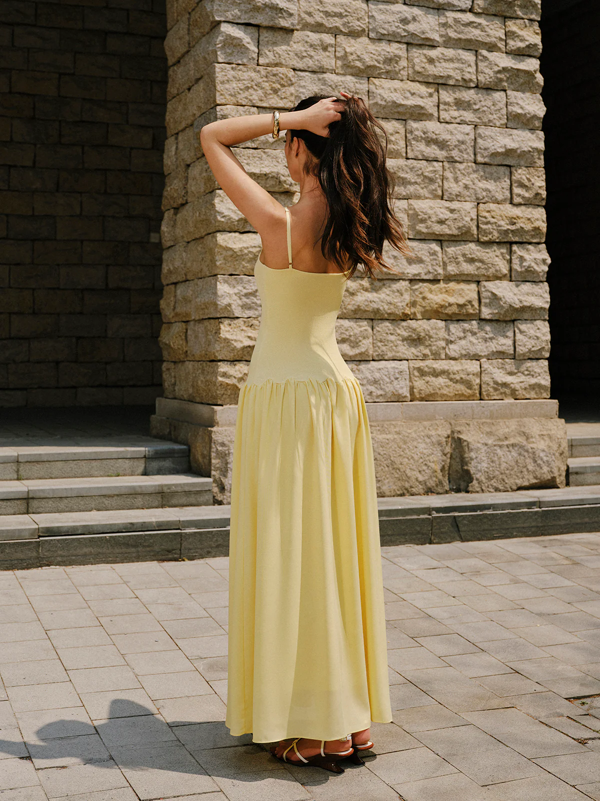 Pleated Hem Cami Sweater Dress - Takermore