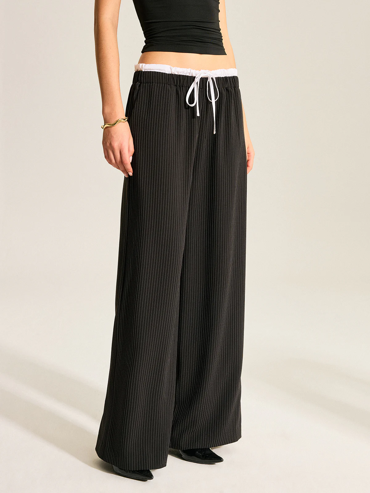 Striped Wide-Leg Pants - Takermore