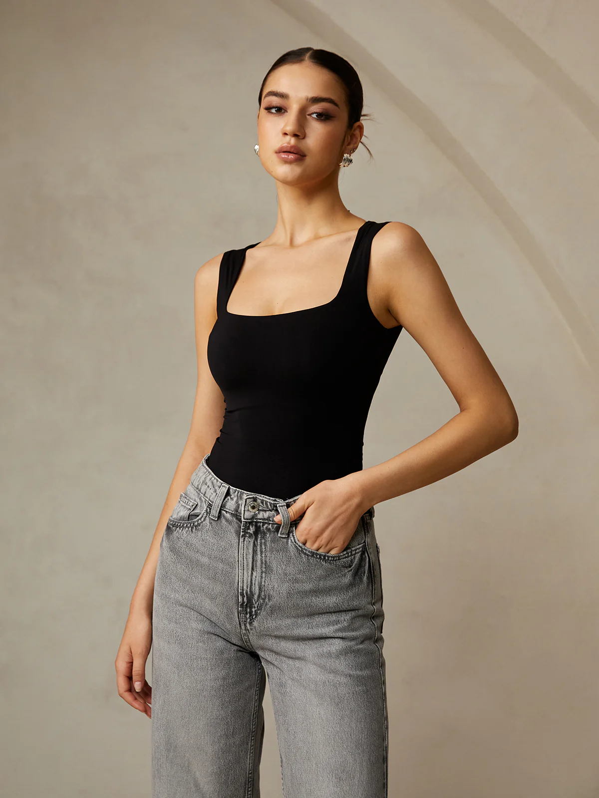 Casual Plain Strappy Top - Takermore