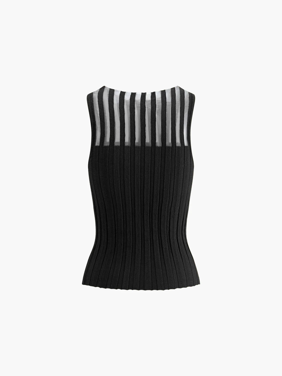 Sheer Ribbed Tank Top - Takermore