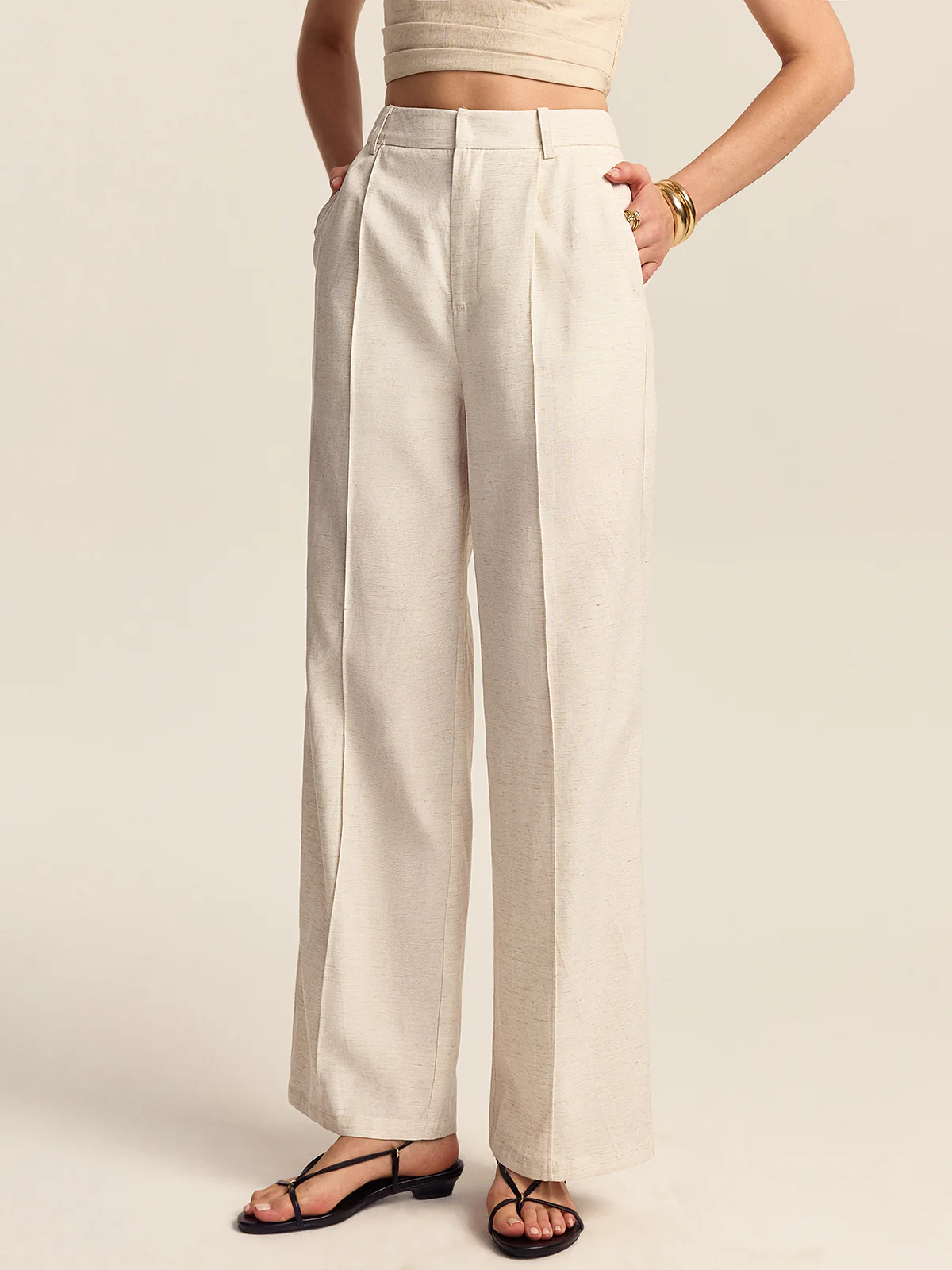 Tencel-Linen Blend Trousers - Takermore
