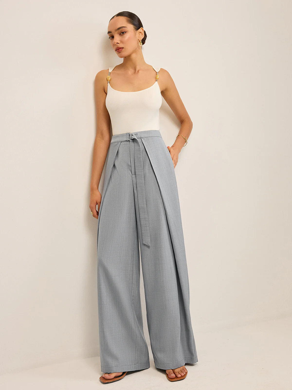 Pleated Wide-Leg Pants - Takermore