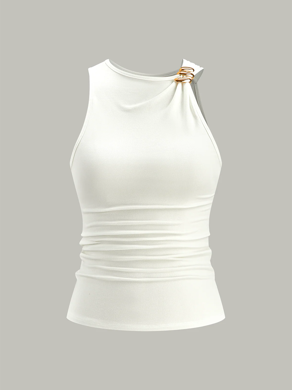 Metal Decor Sleeveless Top - Takermore