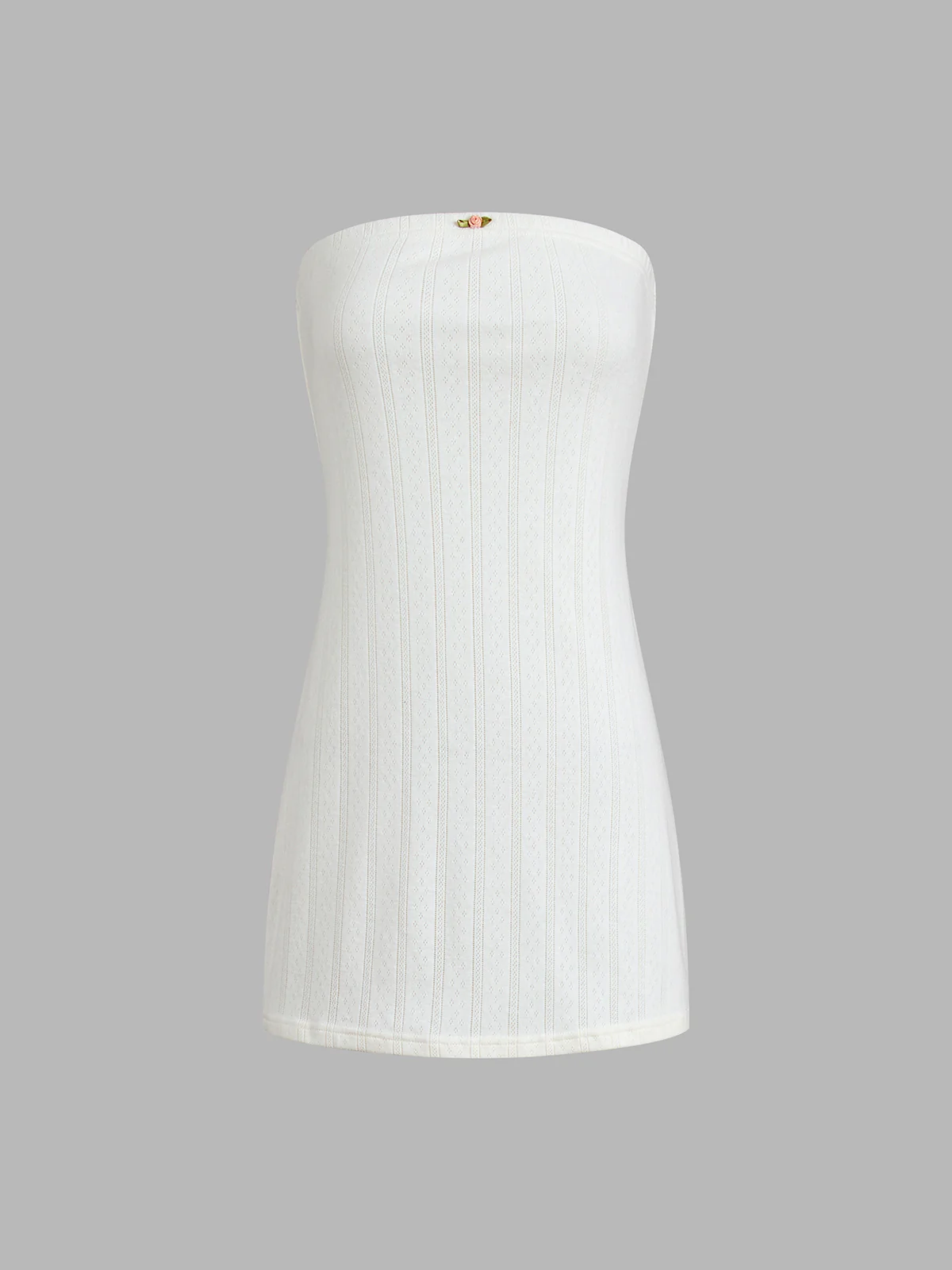 Eyelet Bodycon Tube Short Dress - Takermore