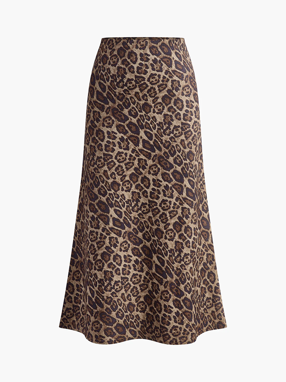 Mid-Waist Leopard Printed Skirt - Takermore