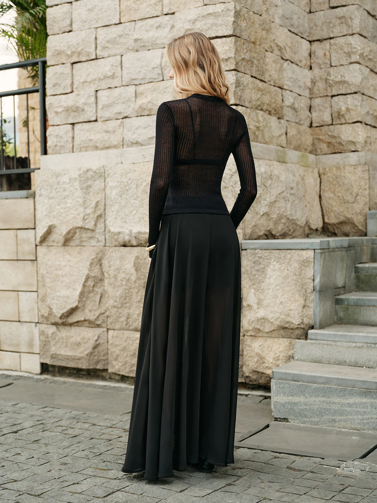 Semi-Sheer Chiffon Skirt - Takermore