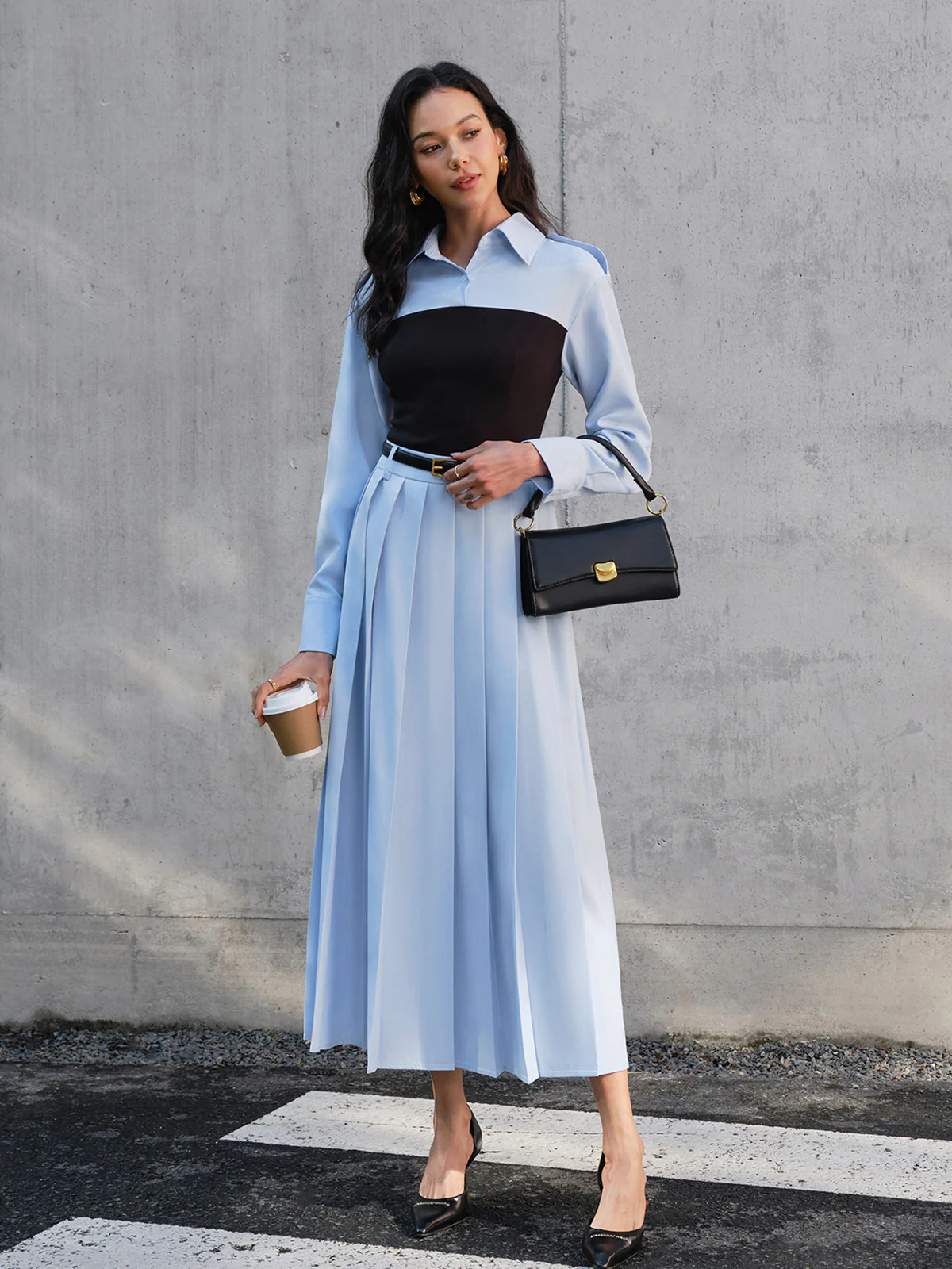 Minimalist Pleated Skirt Without Belt - Takermore