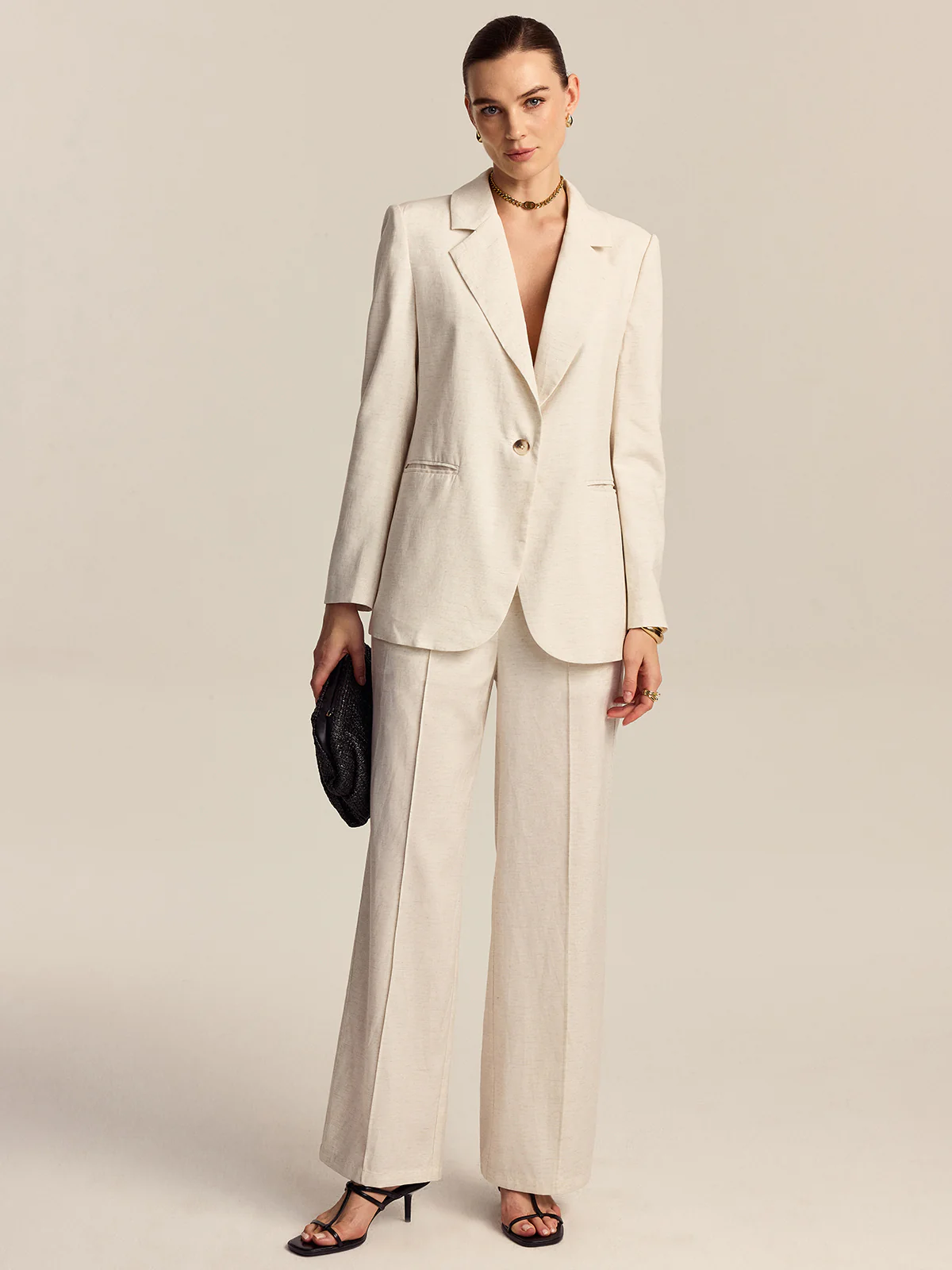 Tencel-Linen Blend Trousers - Takermore