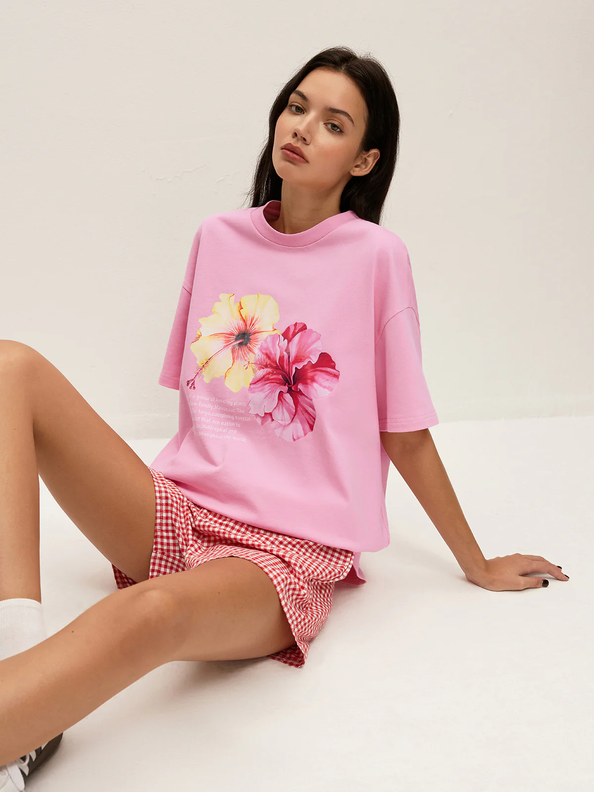 Cotton Floral Graphic Oversized T-Shirt - Takermore