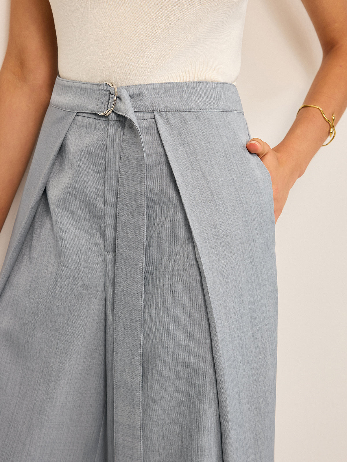 Pleated Wide-Leg Pants - Takermore