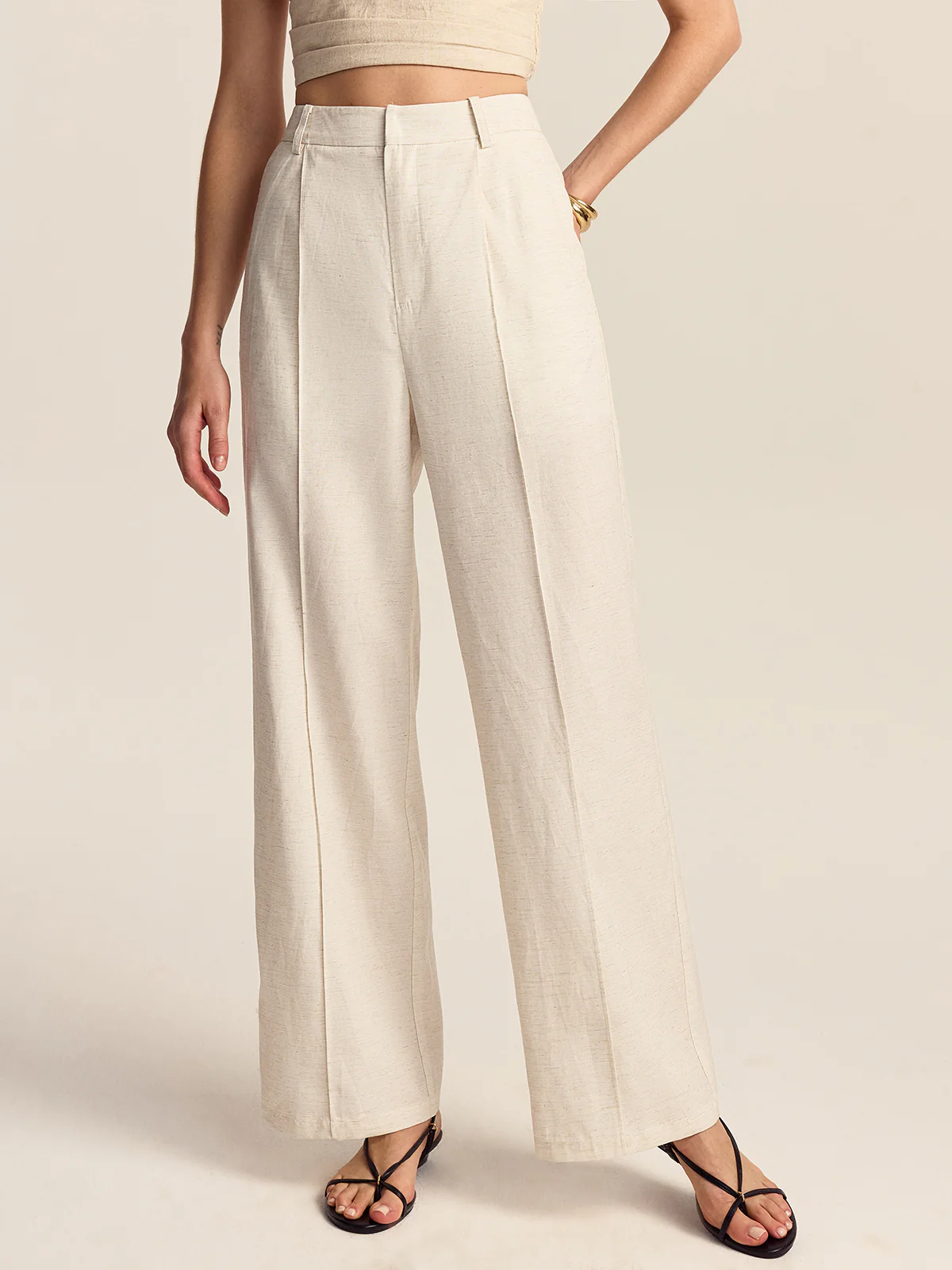 Tencel-Linen Blend Trousers - Takermore