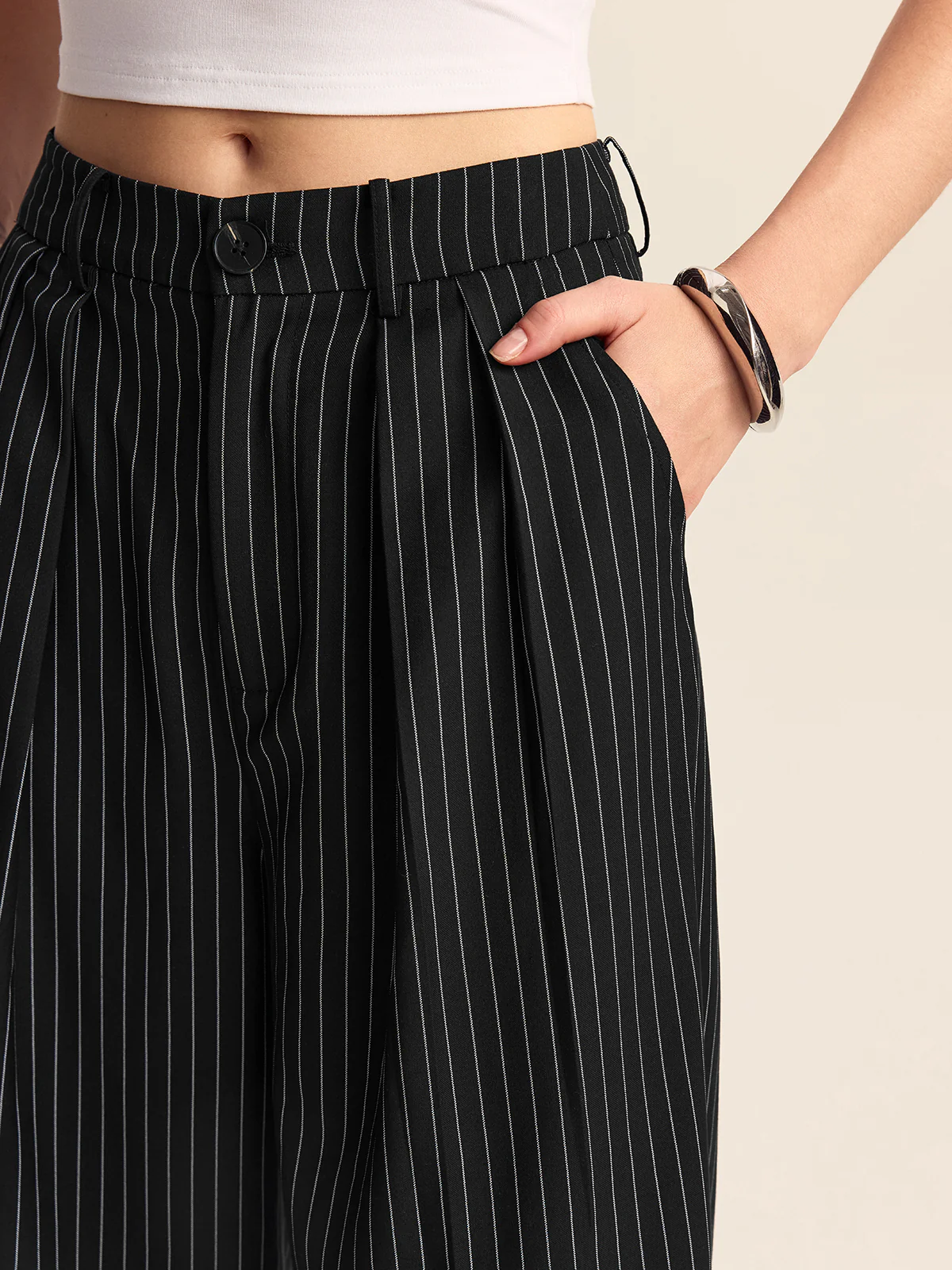 Striped Wide-Leg Pants - Takermore