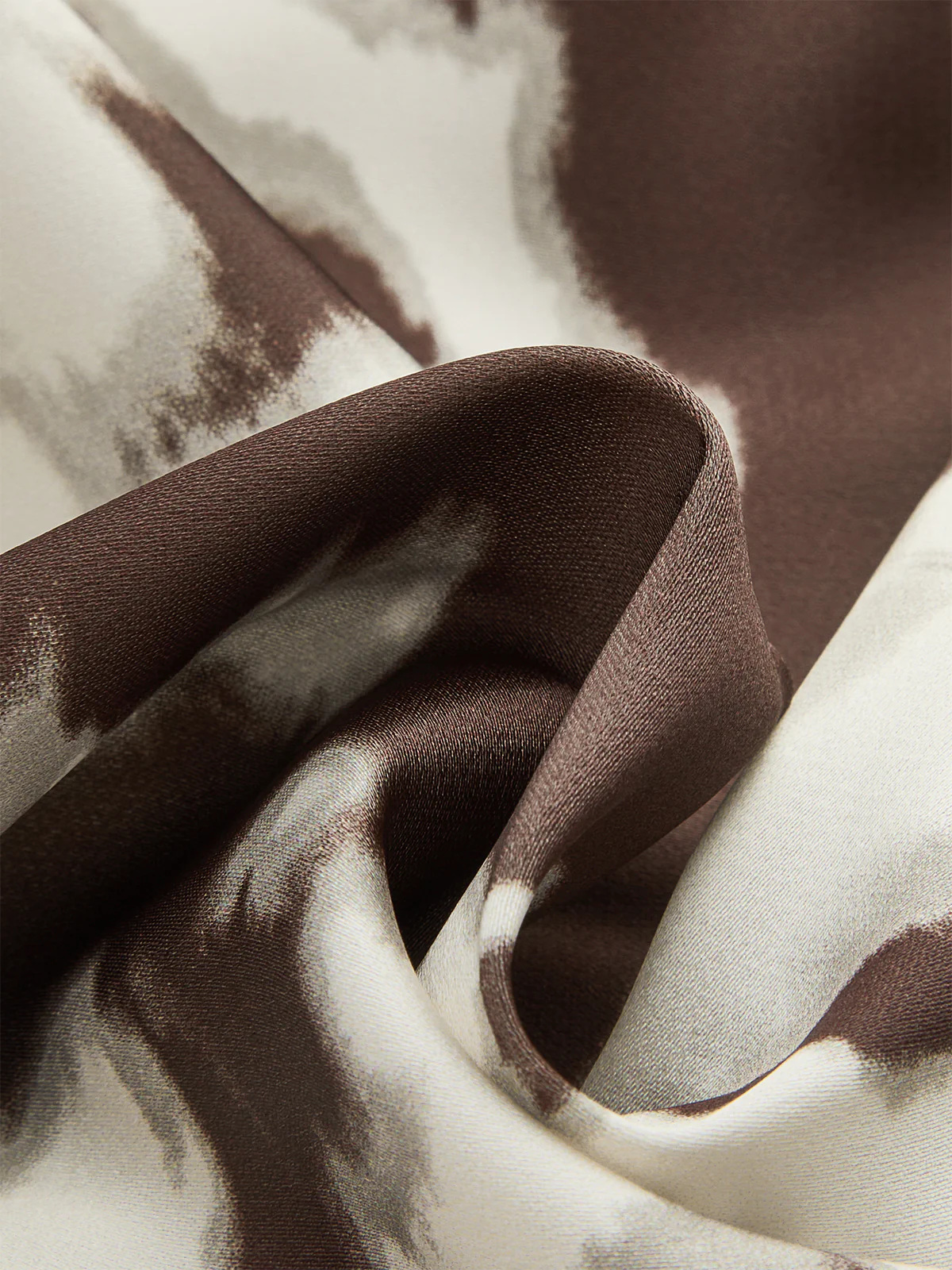 Satin Abstract Print Cowl Neck Cami Top - Takermore