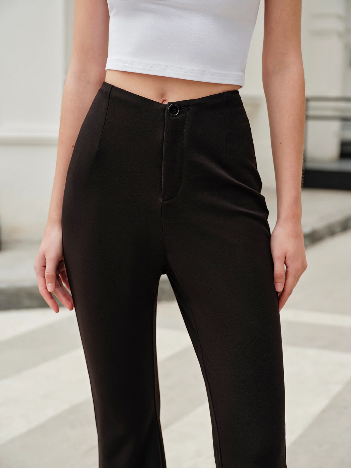 Mid-Waist Flare Pants - Takermore