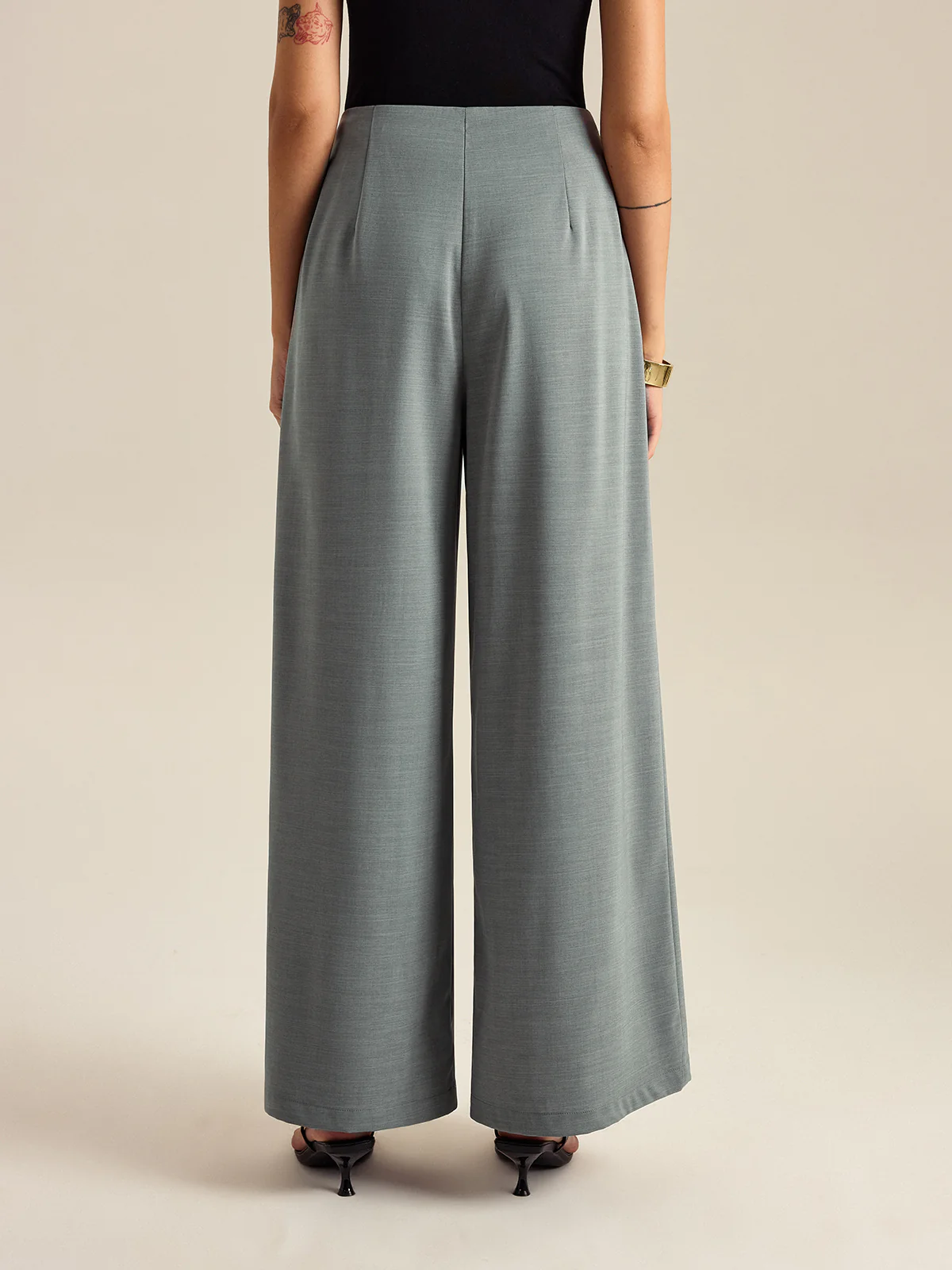Pleated Wide-Leg Pants - Takermore