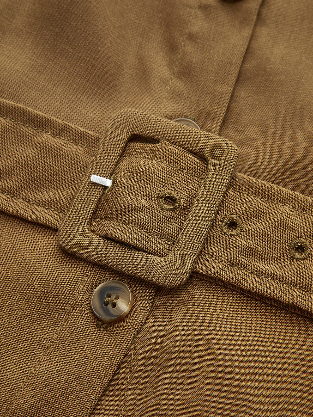 Belted Button Sleeveless Maxi Dress - Takermore