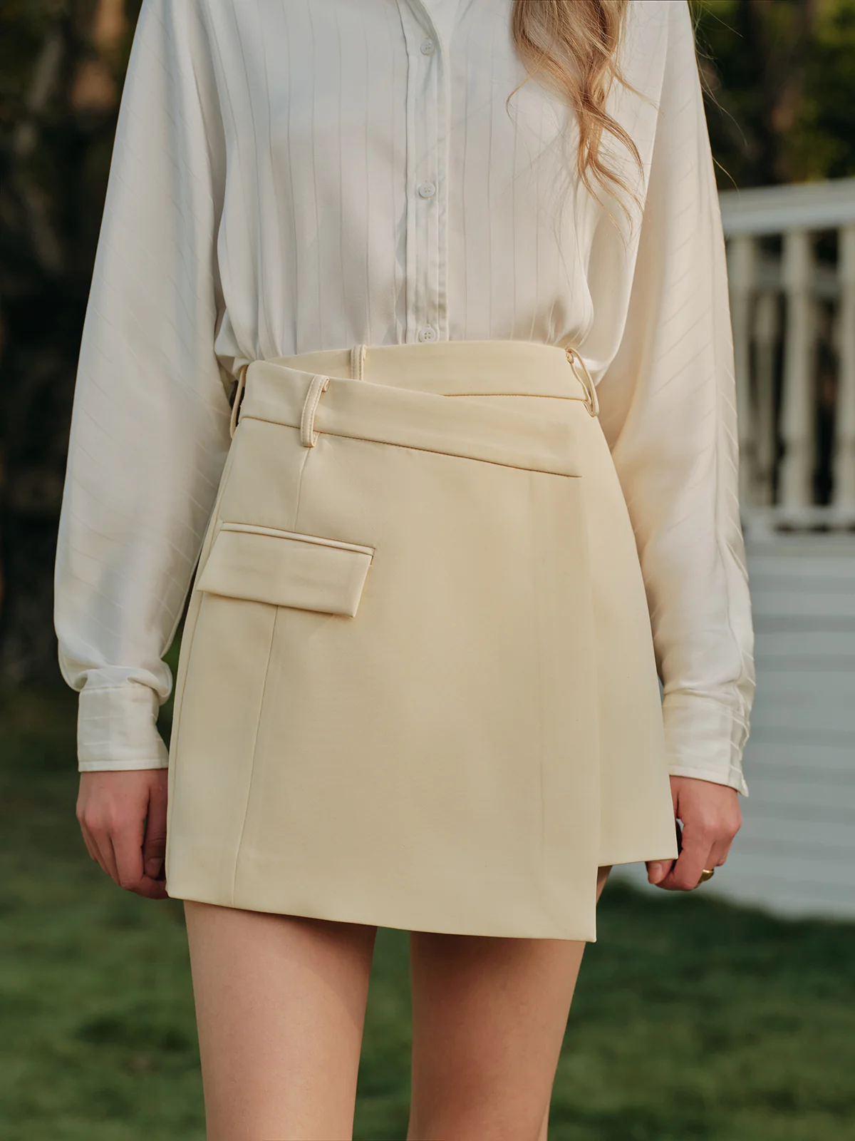 Asymmetrical Wrap High Waist Skirt - Takermore