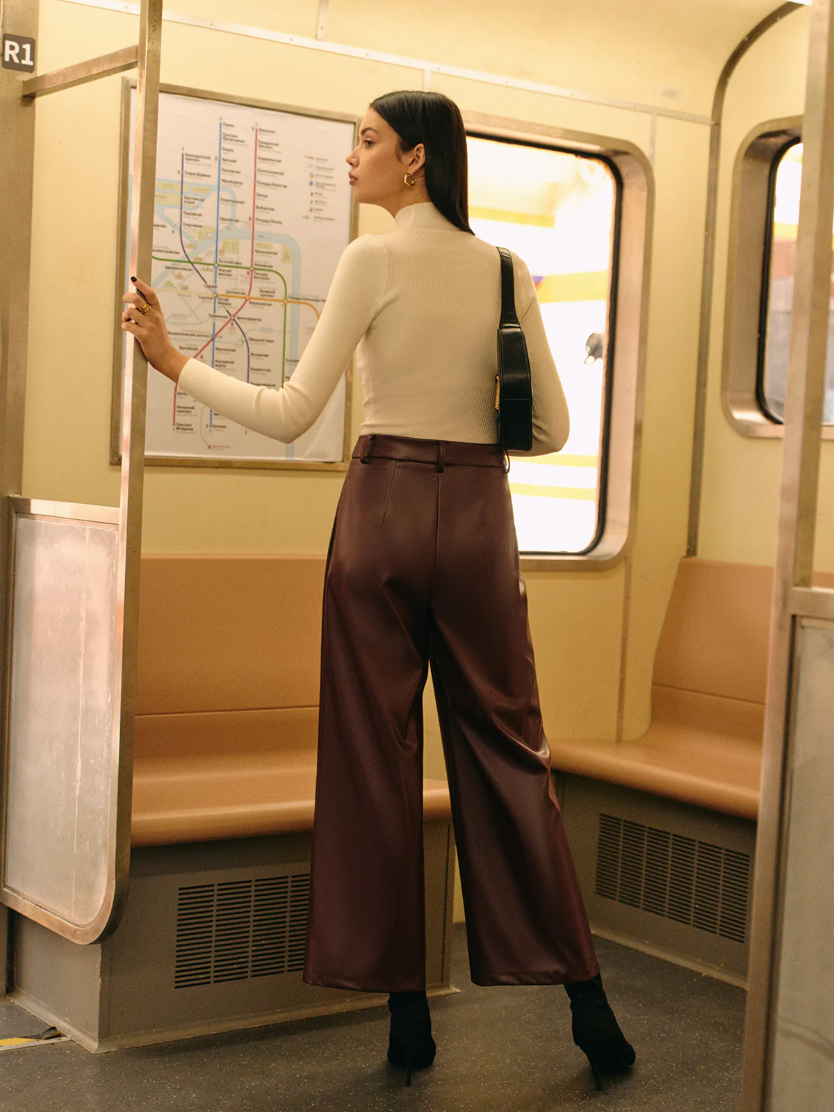 Retro Faux Leather Pants - Takermore