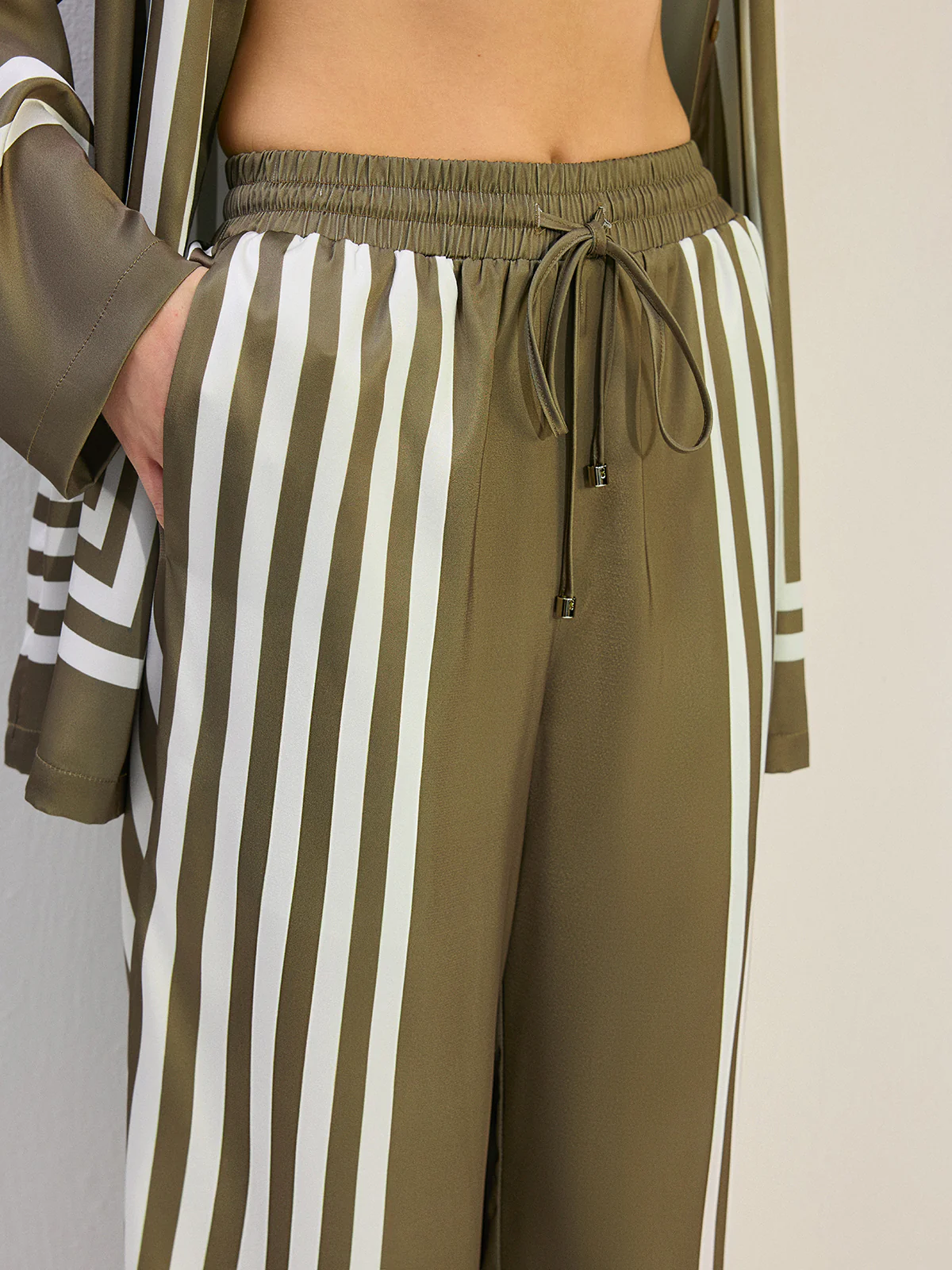 Striped Satin Pants - Takermore