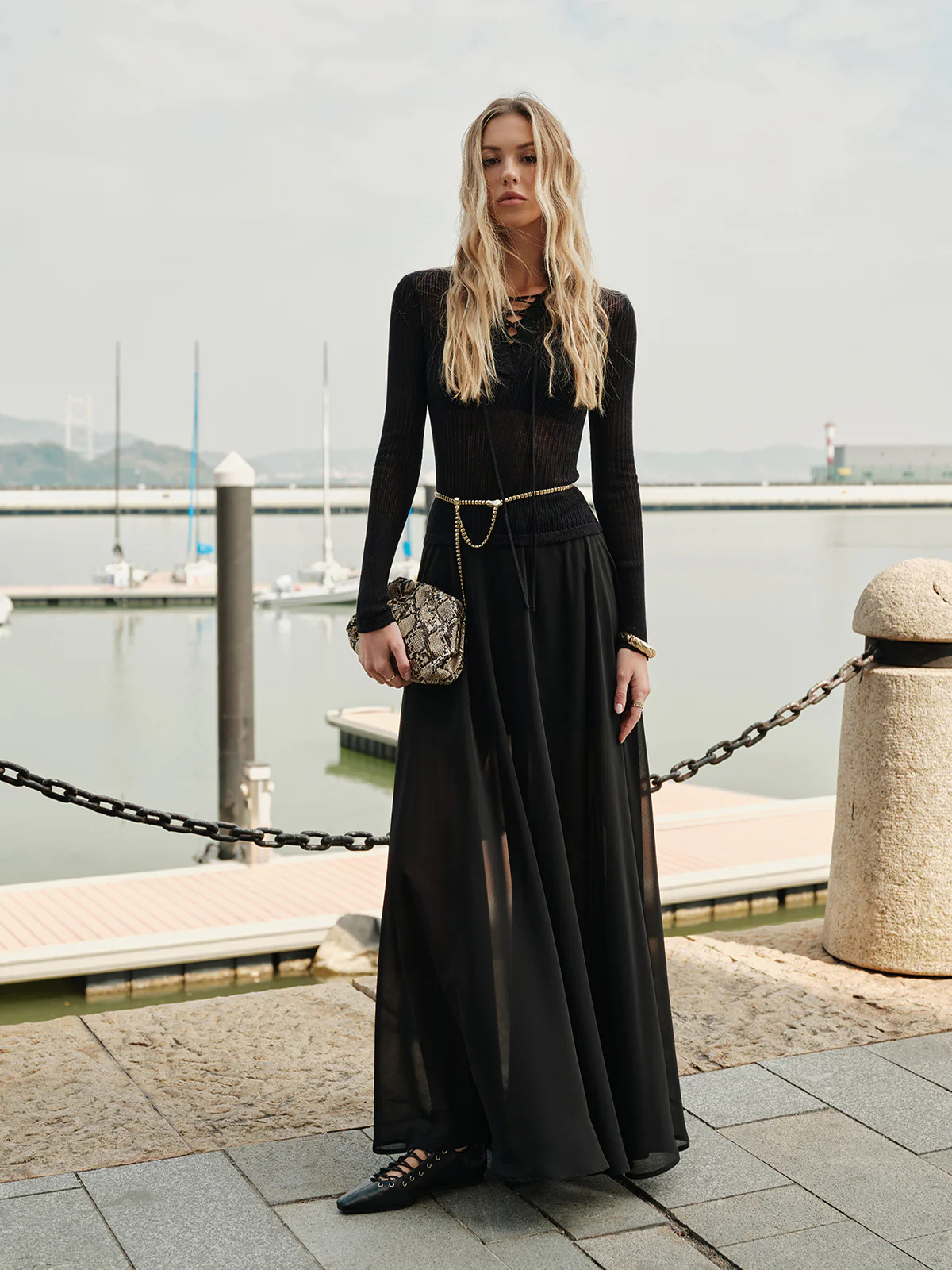 Semi-Sheer Chiffon Skirt - Takermore