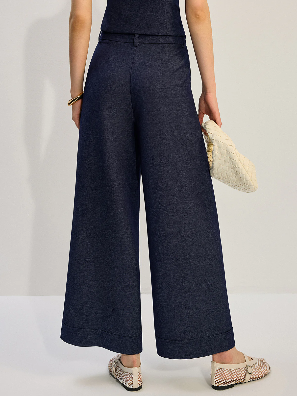 Denim Wide-Leg Pants - Takermore
