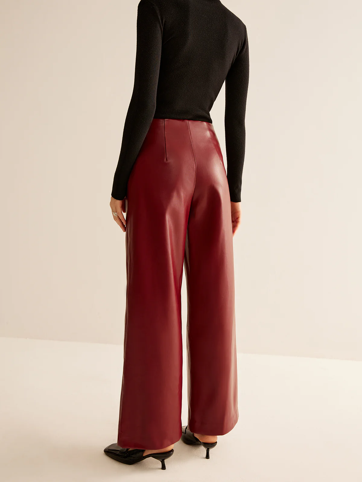 Retro Regular PU Leather Pants - Takermore