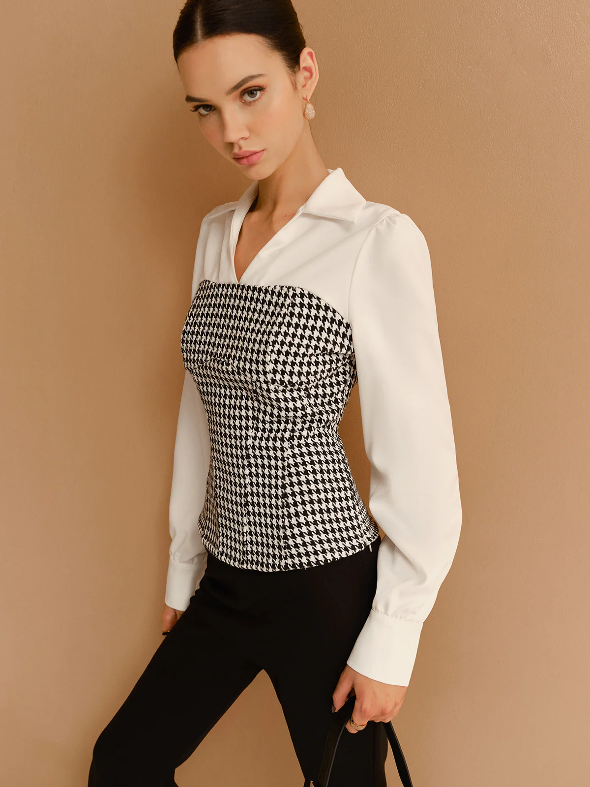 2 in 1 Houndtooth Polo Shirt - Takermore