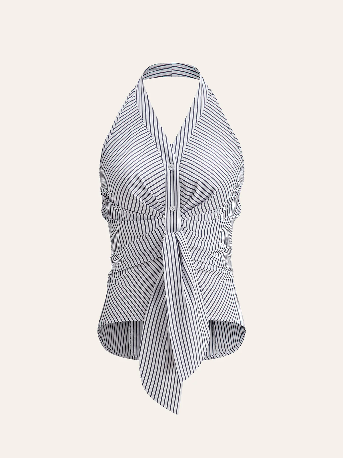 Striped Halter Tie Top - Takermore