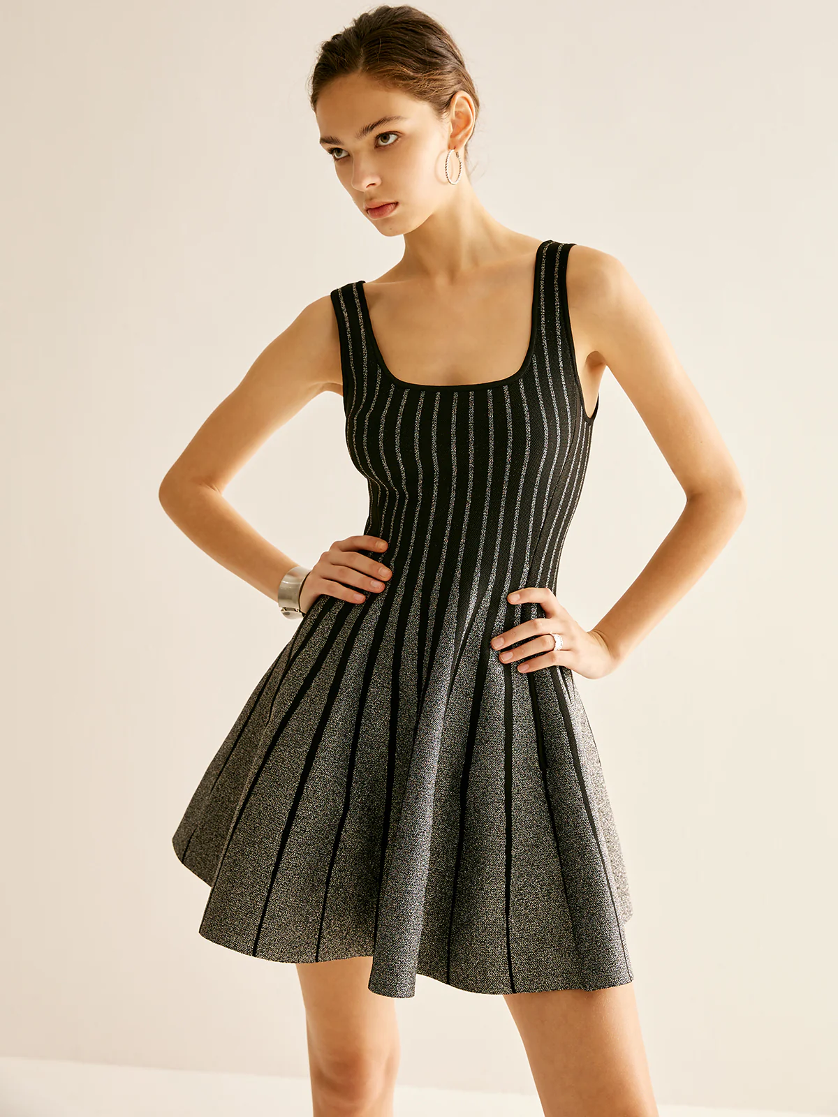 Wool-Blend Sequins Sweater Dress - Takermore