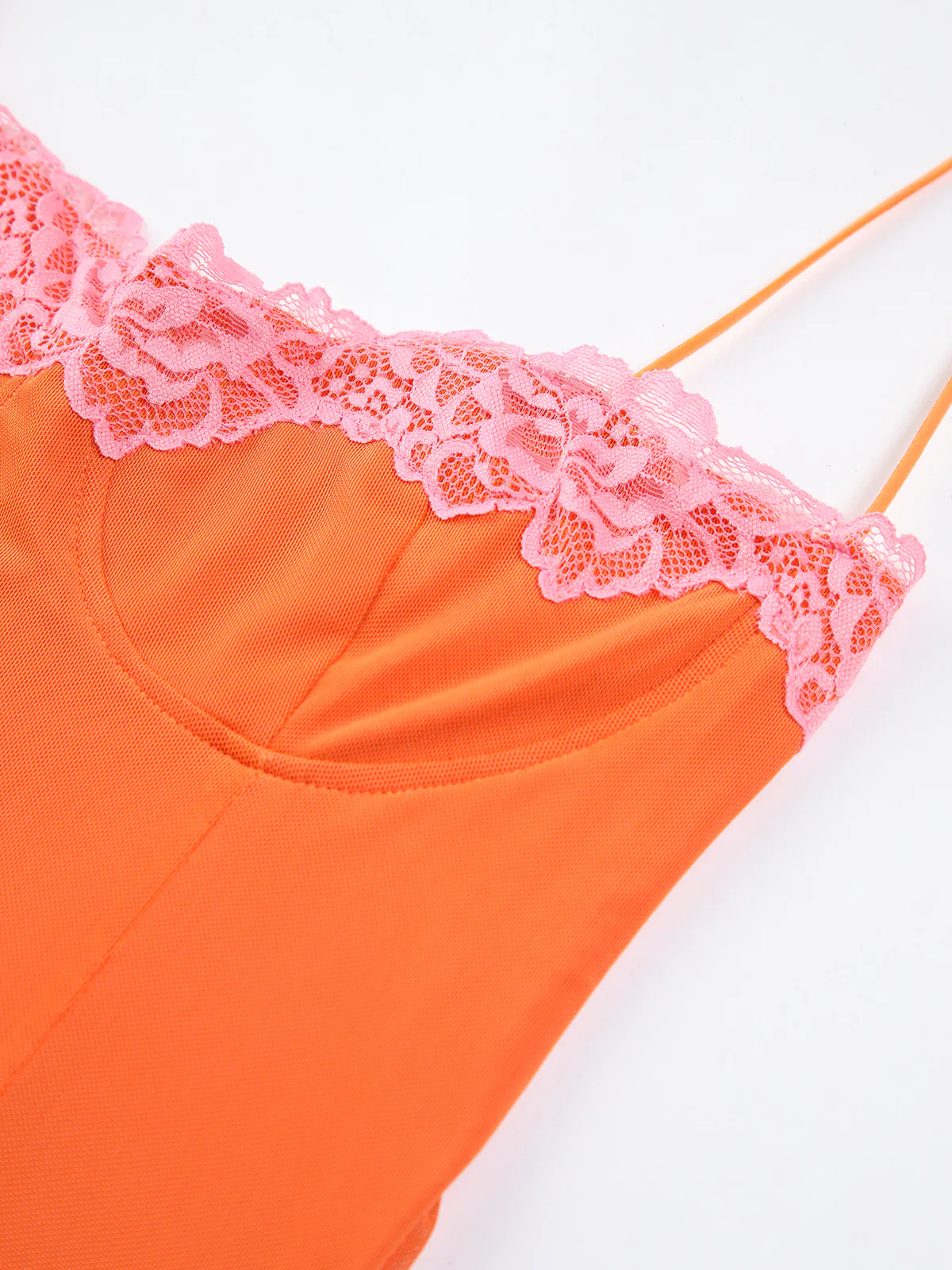 Semi-Sheer Mesh Lace Trim Long Dress - Takermore