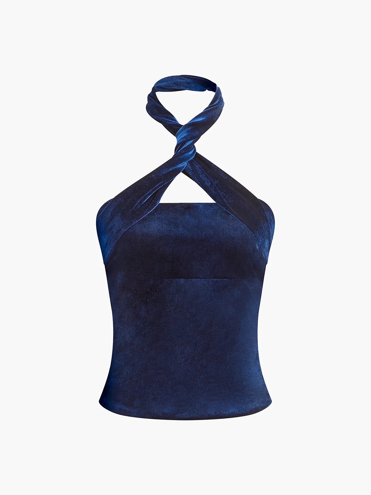 Velvet Zipper Halter Top - Takermore