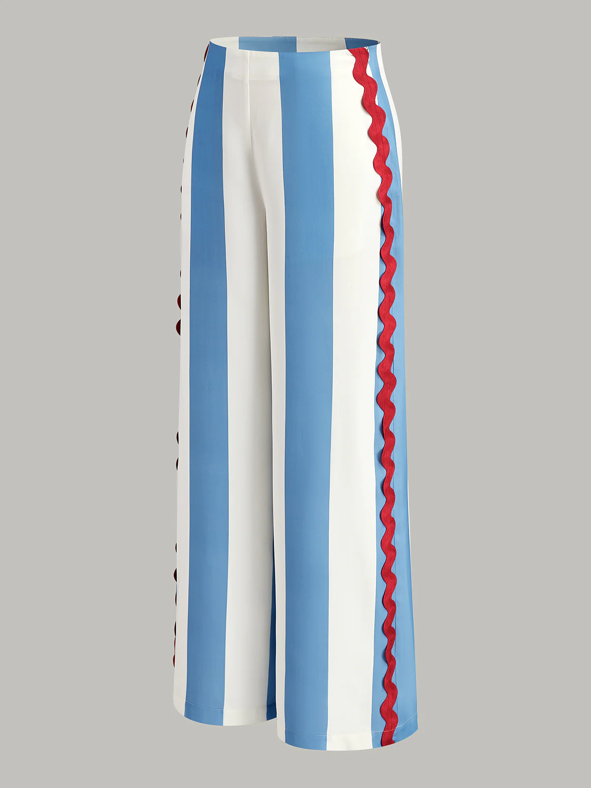 Striped Pocketed Pants with Ric-Rac Trim - Takermore