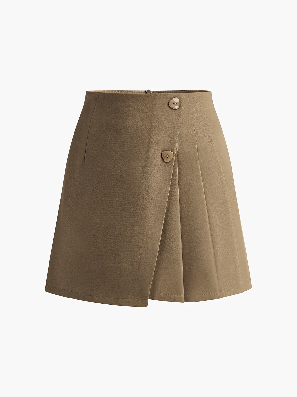 Back-Zipper Pleated Mini Skirt - Takermore