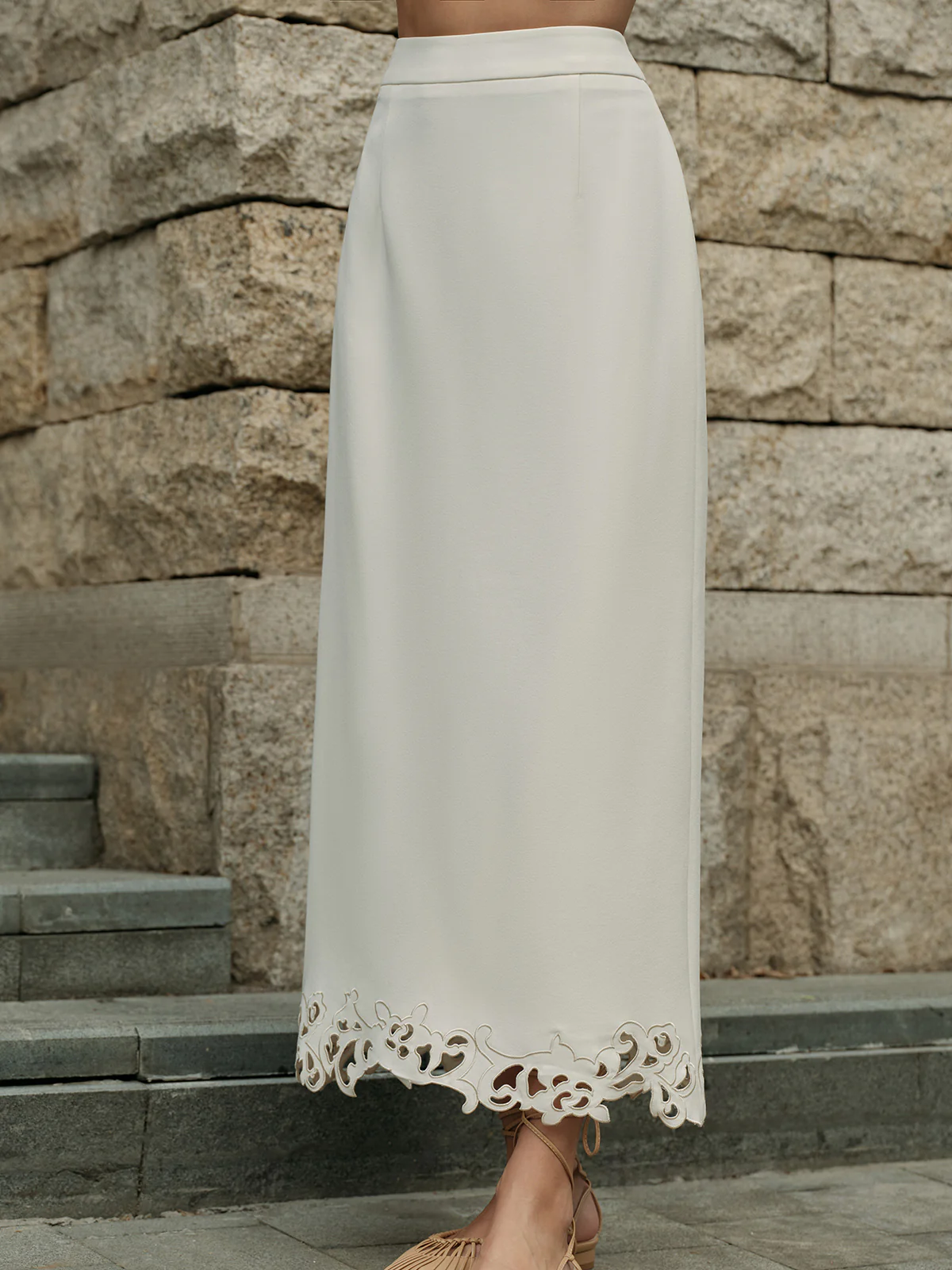 3D Embroidered A-Line Skirt - Takermore